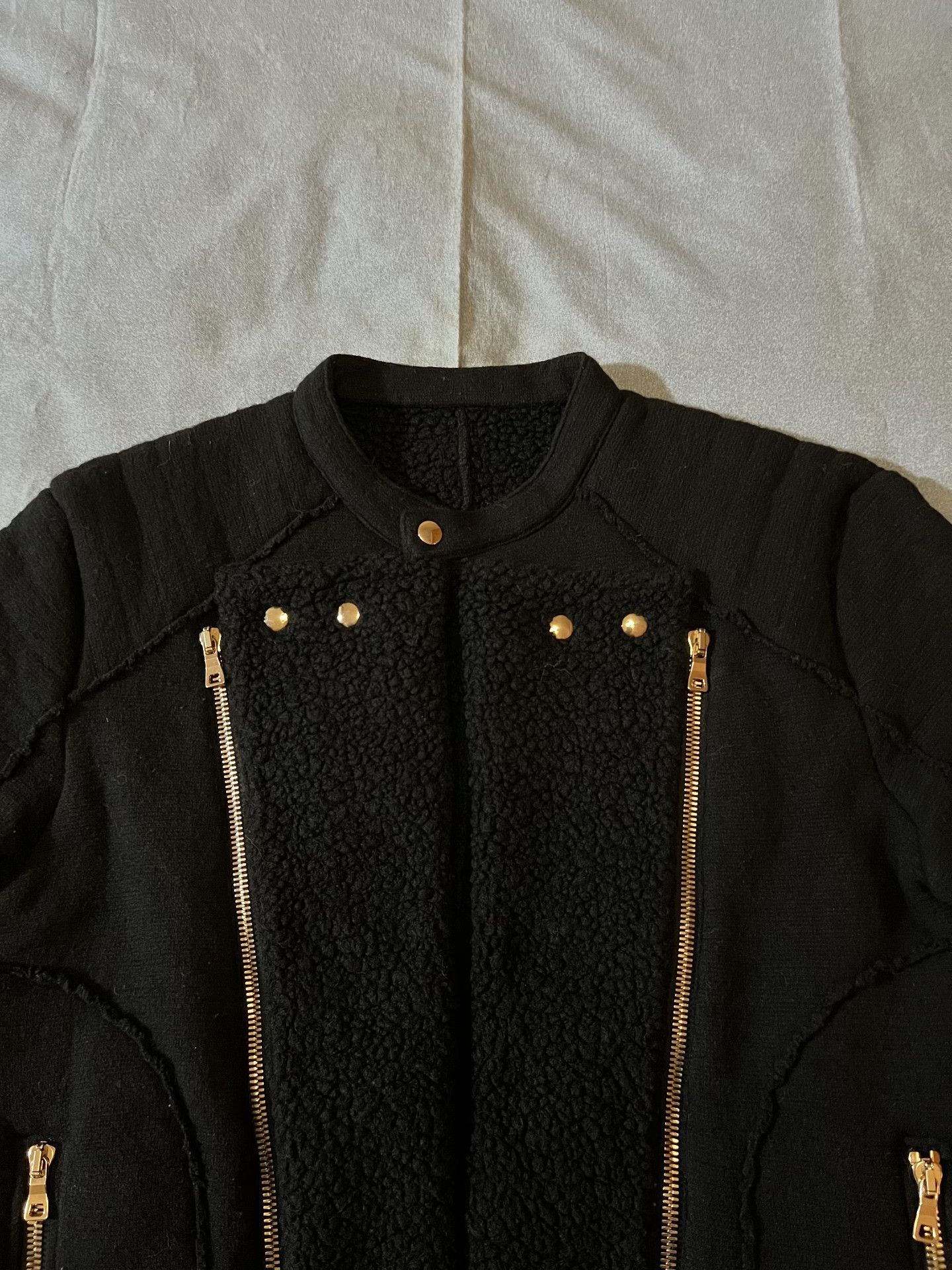 Balmain Balmain Gold Label Lamb Fur Zip Rivet Jacket Size US XL / EU 56 / 4 - 2 Thumbnail