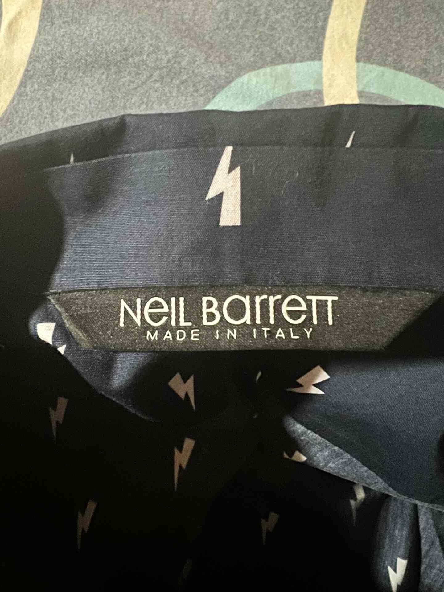 Neil Barrett Neil Barrett Small Lightning Jacquard Short-Sleeve Shirt Size US L / EU 52-54 / 3 - 4 Thumbnail
