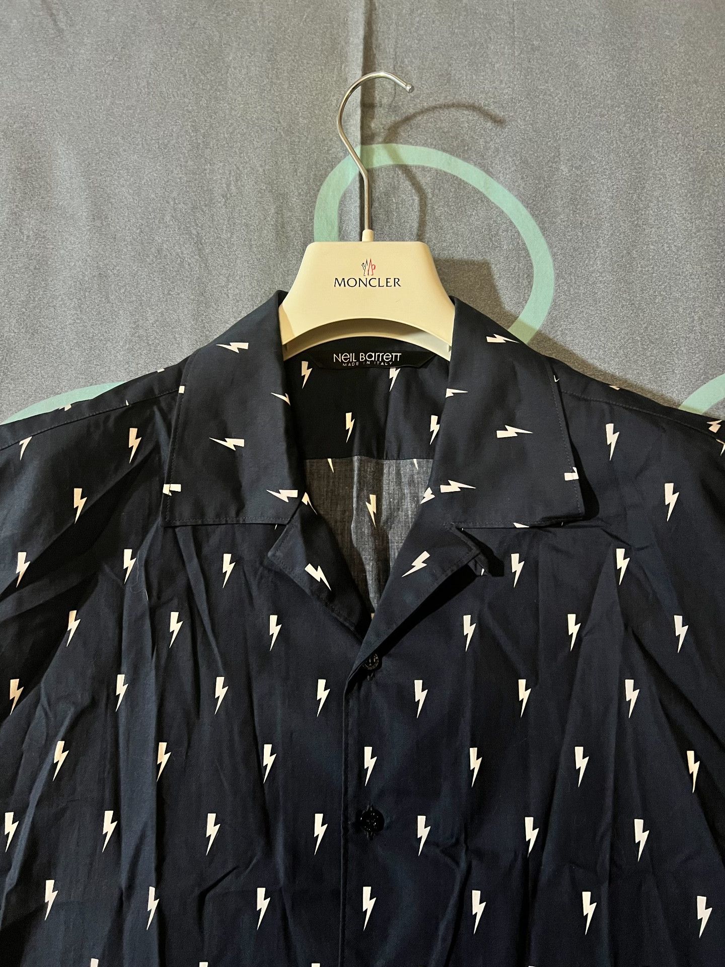 Neil Barrett Neil Barrett Small Lightning Jacquard Short-Sleeve Shirt Size US L / EU 52-54 / 3 - 2 Thumbnail