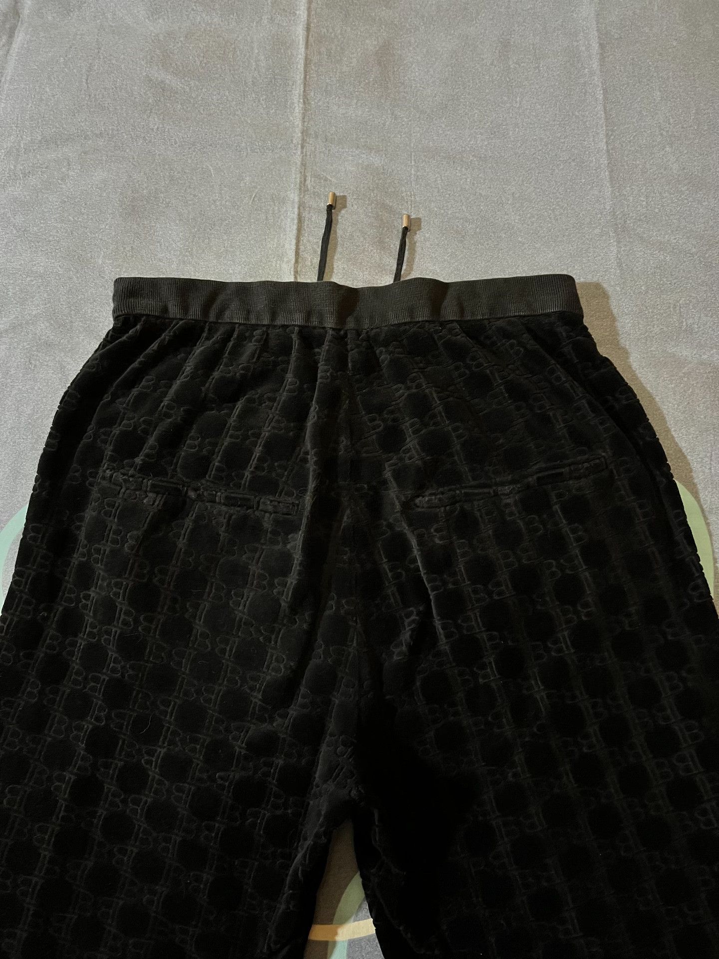 Balmain Balmain Velvet Embossed Wide-Leg Pants Size 31" - 5 Thumbnail