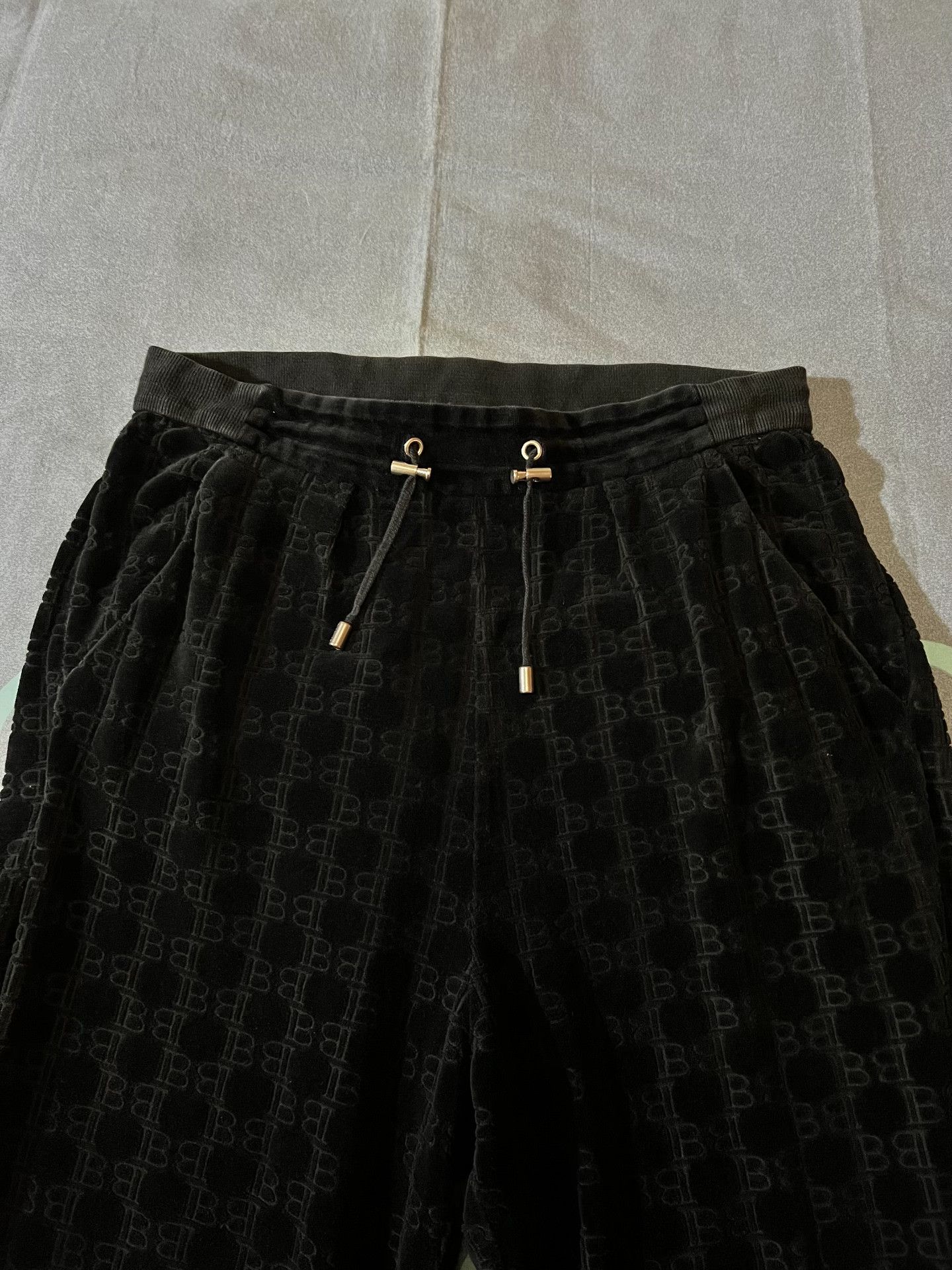 Balmain Balmain Velvet Embossed Wide-Leg Pants Size 31" - 2 Thumbnail