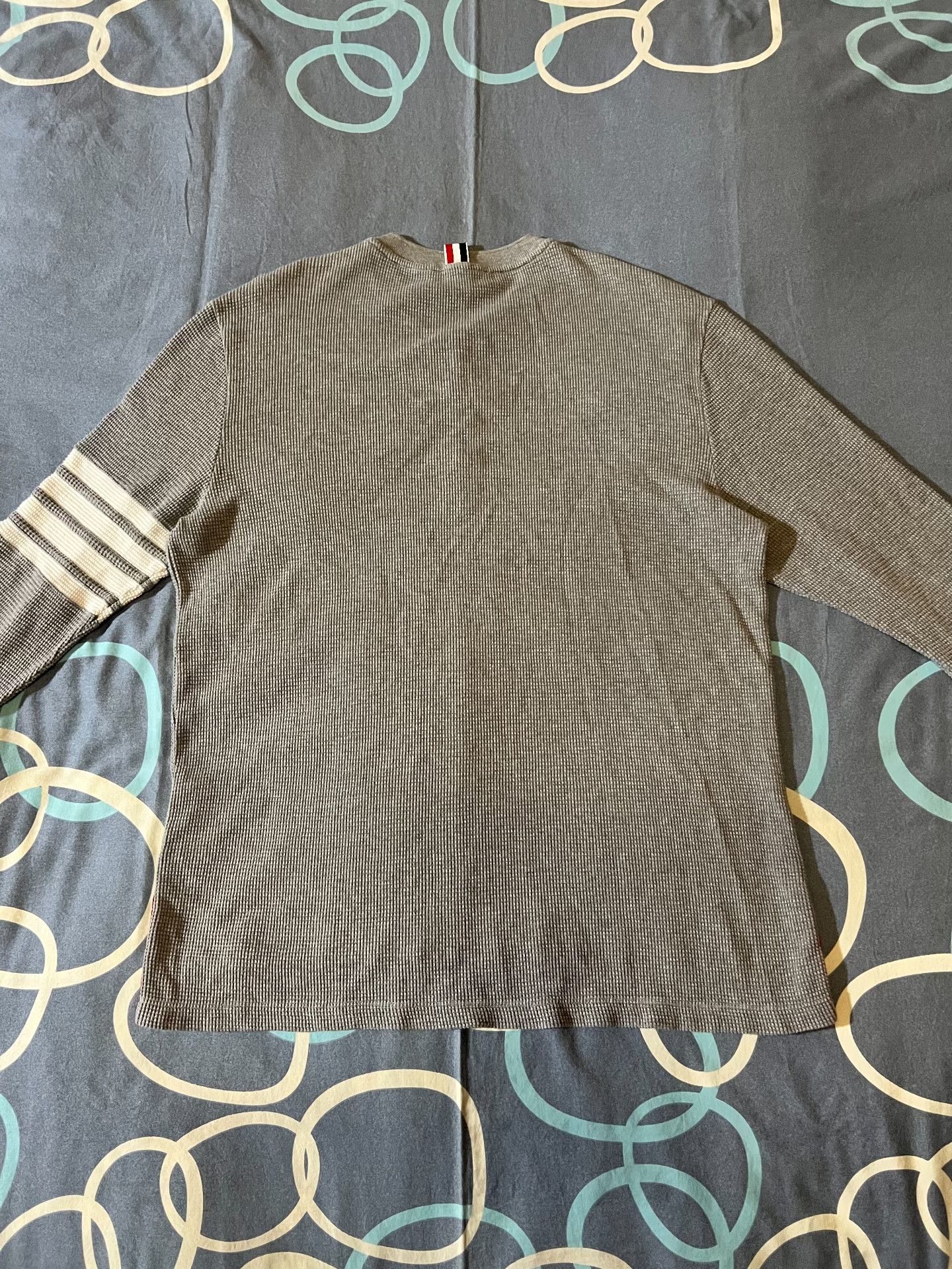 Thom Browne Thom Browne 4-Bar Waffle Henley Sweatshirt Size US L / EU 52-54 / 3 - 4 Thumbnail