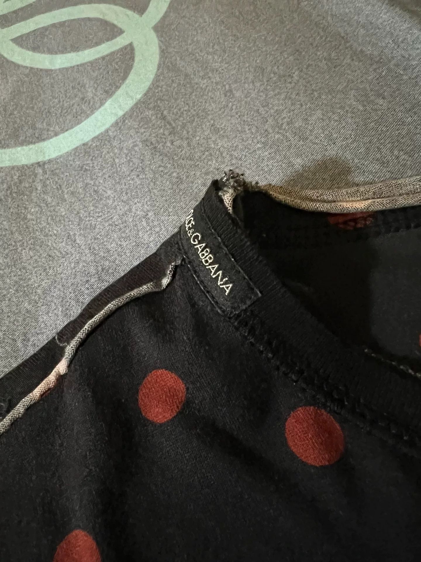 Dolce & Gabbana Dolce&Gabbana Spliced Graffiti Polka Dot T-shirt Size US XL / EU 56 / 4 - 5 Thumbnail
