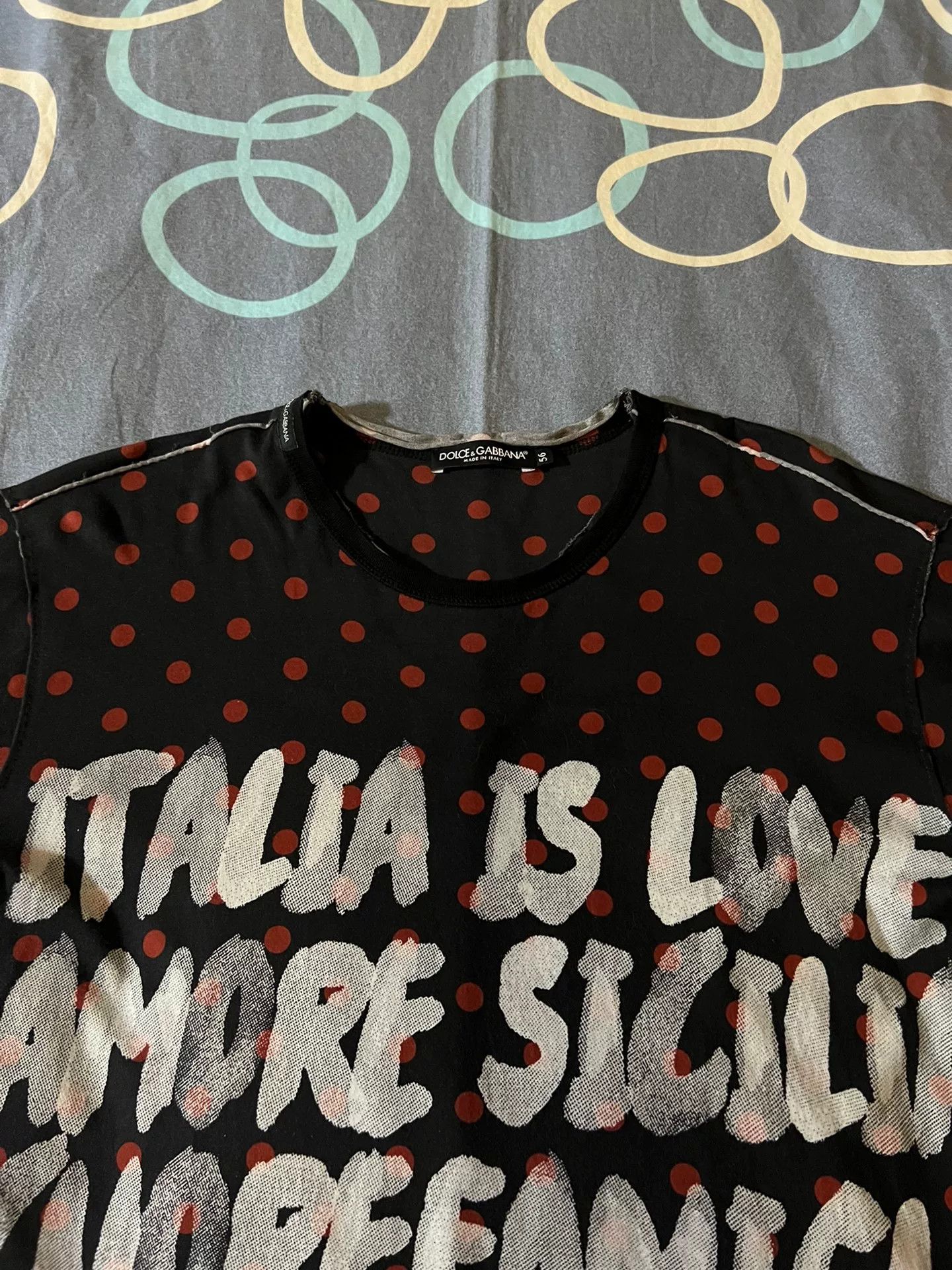 Dolce & Gabbana Dolce&Gabbana Spliced Graffiti Polka Dot T-shirt Size US XL / EU 56 / 4 - 2 Thumbnail