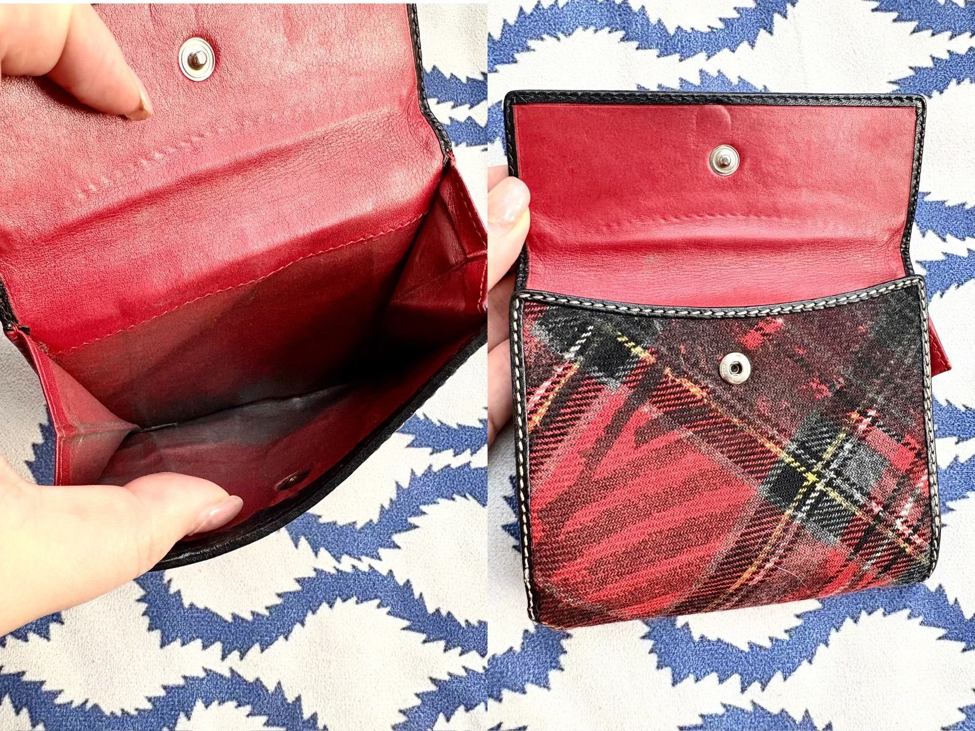 Vivienne Westwood Vivienne Westwood Vintage Red Plaid Graffiti Tri-fold Wallet Size ONE SIZE - 9 Thumbnail