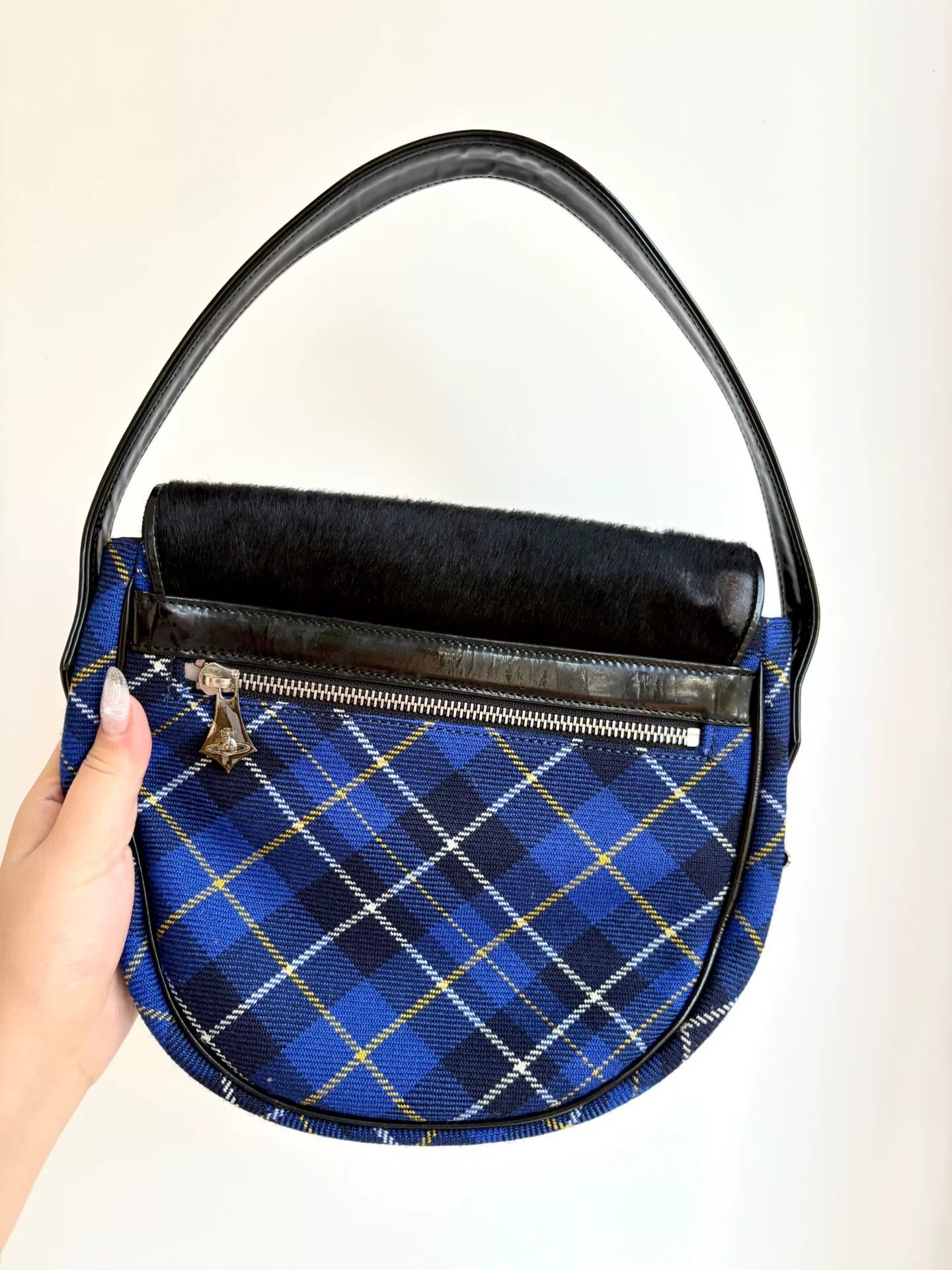 Vivienne Westwood Vivienne Westwood Blue Plaid Saddle Bag Size ONE SIZE - 3 Thumbnail
