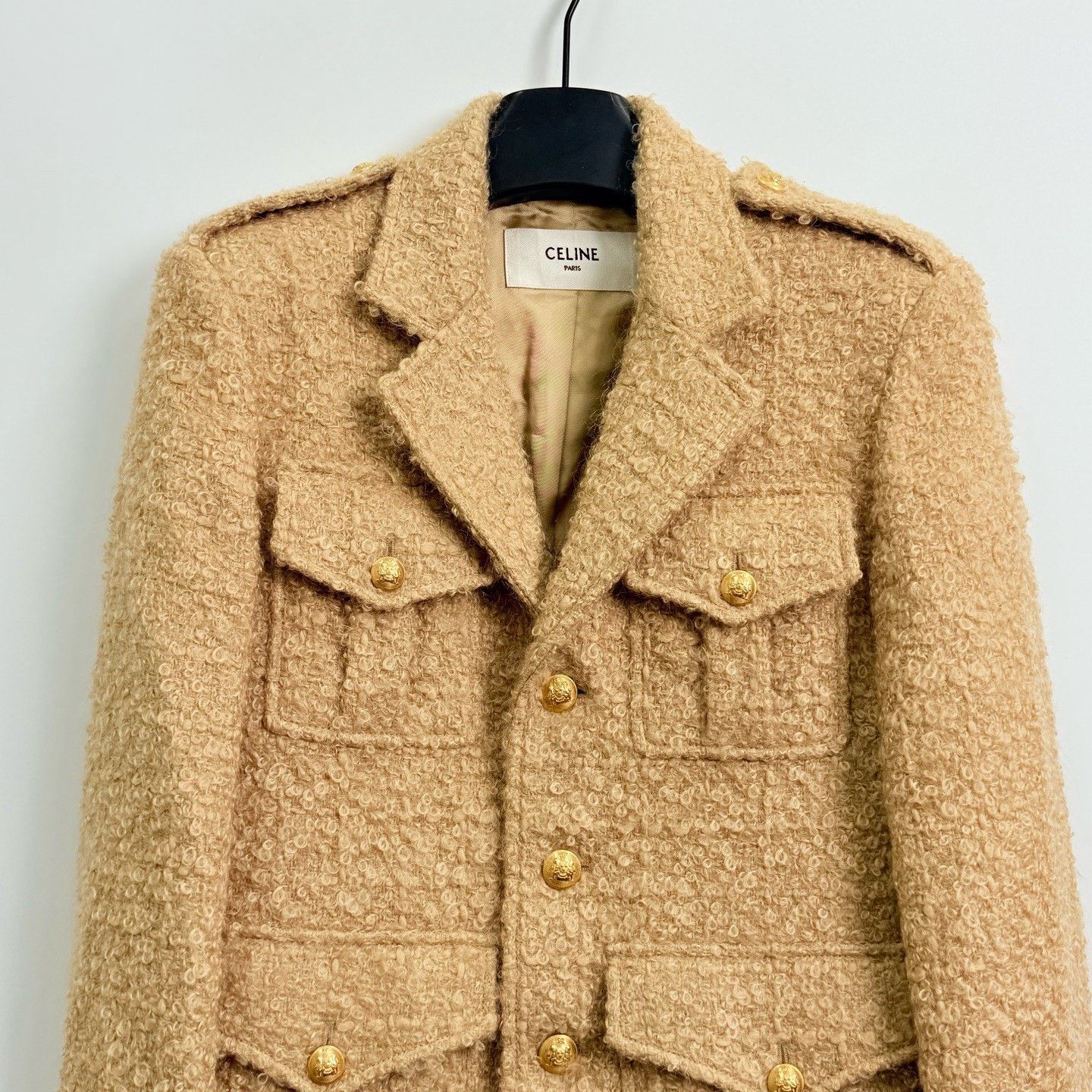Celine Celine Camel Tweed Gold Button Coat Size XS / US 0-2 / IT 36-38 - 2 Thumbnail