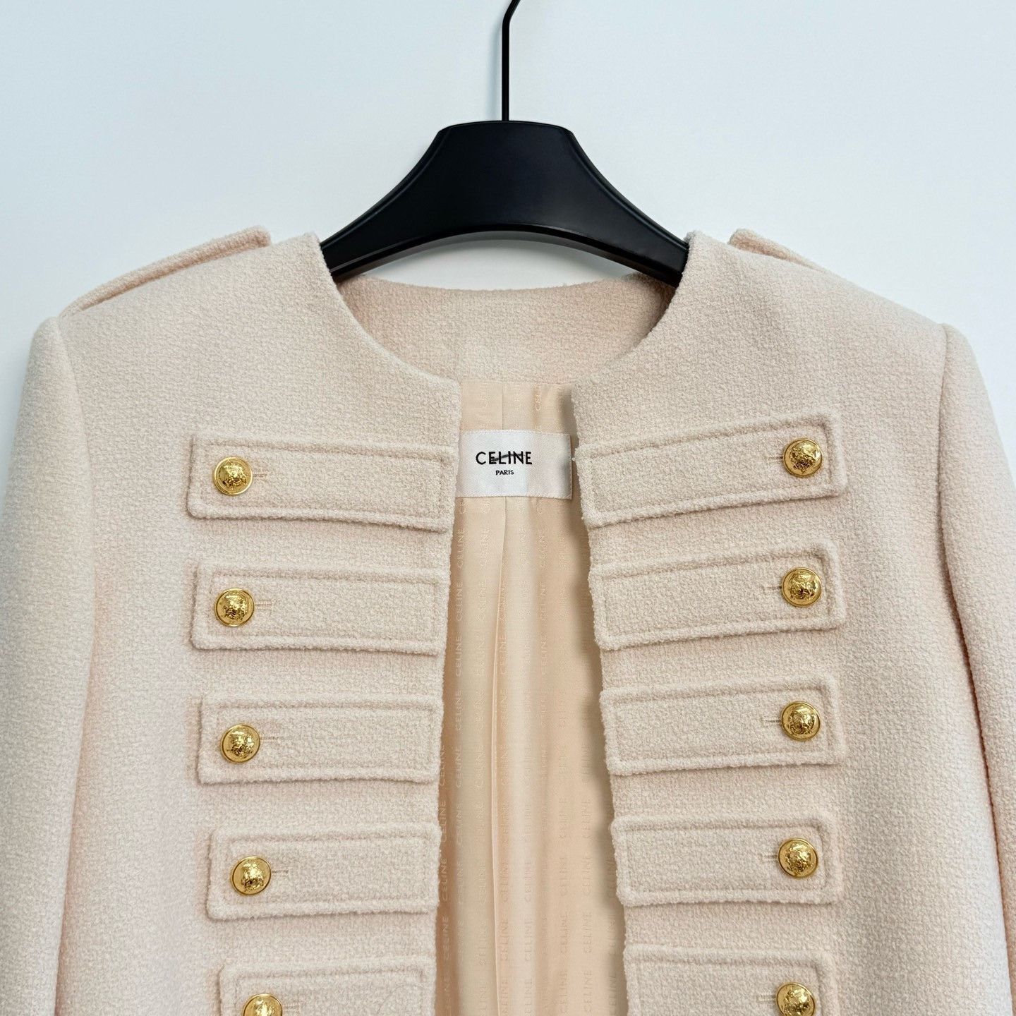 Celine CELINE SS23 Solid Tweed Button Knit Top Size XXS / US 00 / IT 34 - 2 Thumbnail