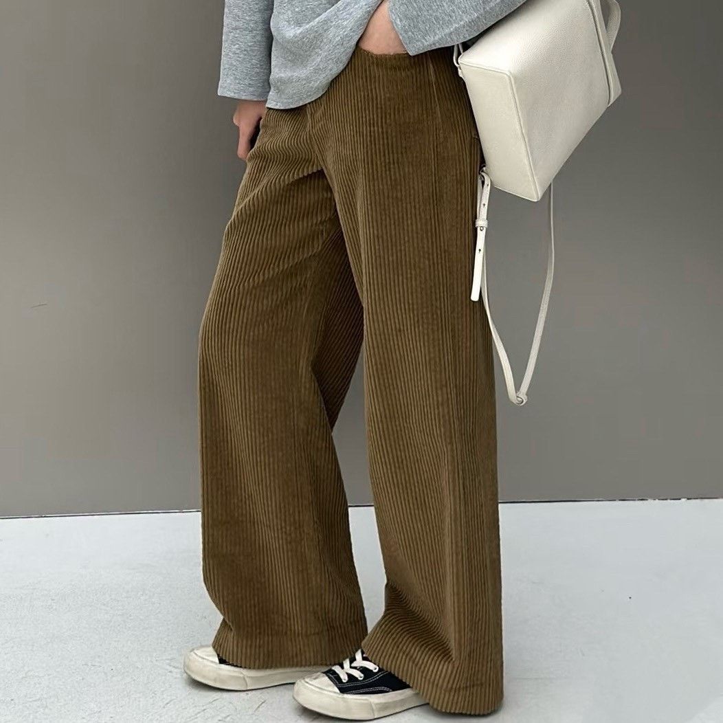 Celine Celine High-Waisted Corduroy Wide-Leg Pants Size 29" - 9 Thumbnail