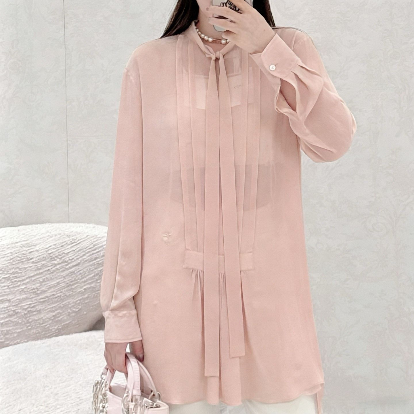 Dior Dior Silk Ribbon Long Shirt Size XS / US 0-2 / IT 36-38 - 7 Thumbnail
