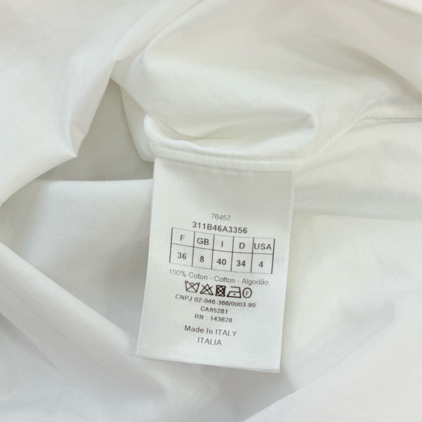 Dior Dior Solid Cotton Pleated Collar Shirt Size XS / US 0-2 / IT 36-38 - 5 Thumbnail
