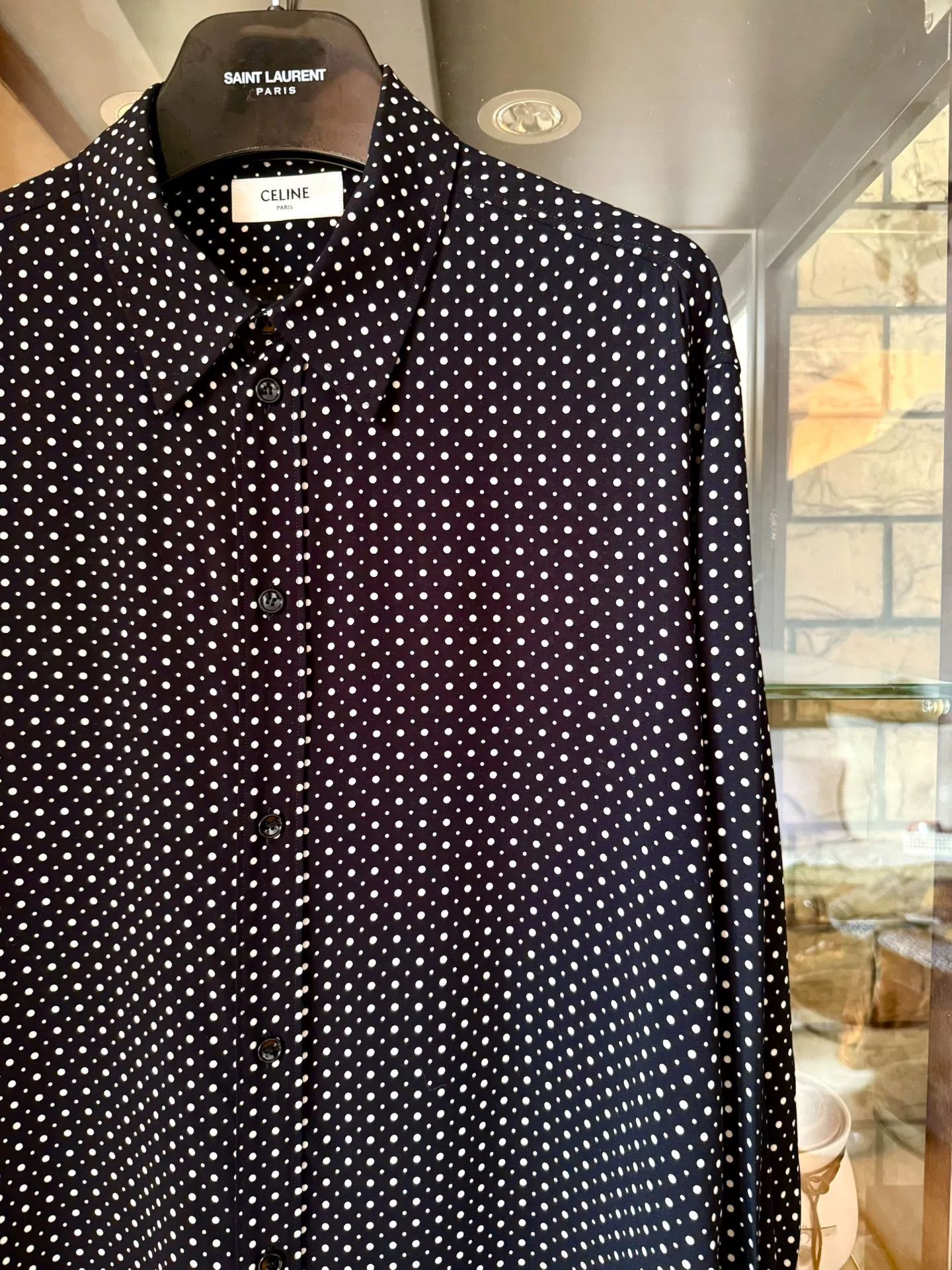 Celine Celine 23SS Silk Polka Dot Shirt Size US S / EU 44-46 / 1 - 2 Thumbnail