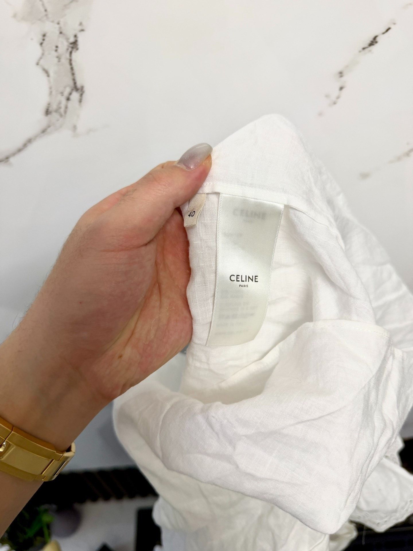 Celine Celine Off-the-Shoulder Shirt Size S / US 4 / IT 40 - 4 Thumbnail