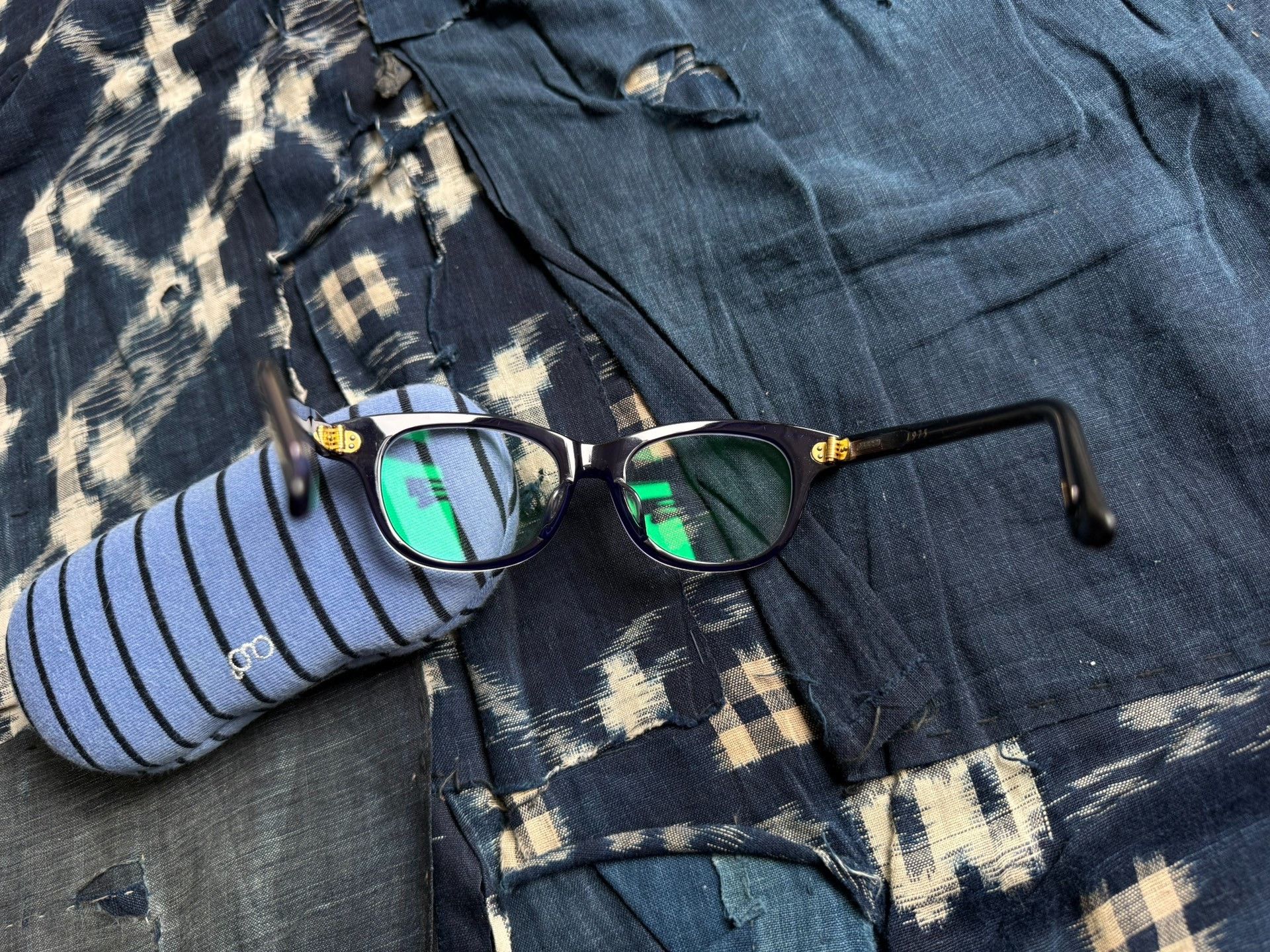 Hakusan Megane Baishan 1975 Tadpole Style Blue Glasses Size ONE SIZE - 4 Thumbnail
