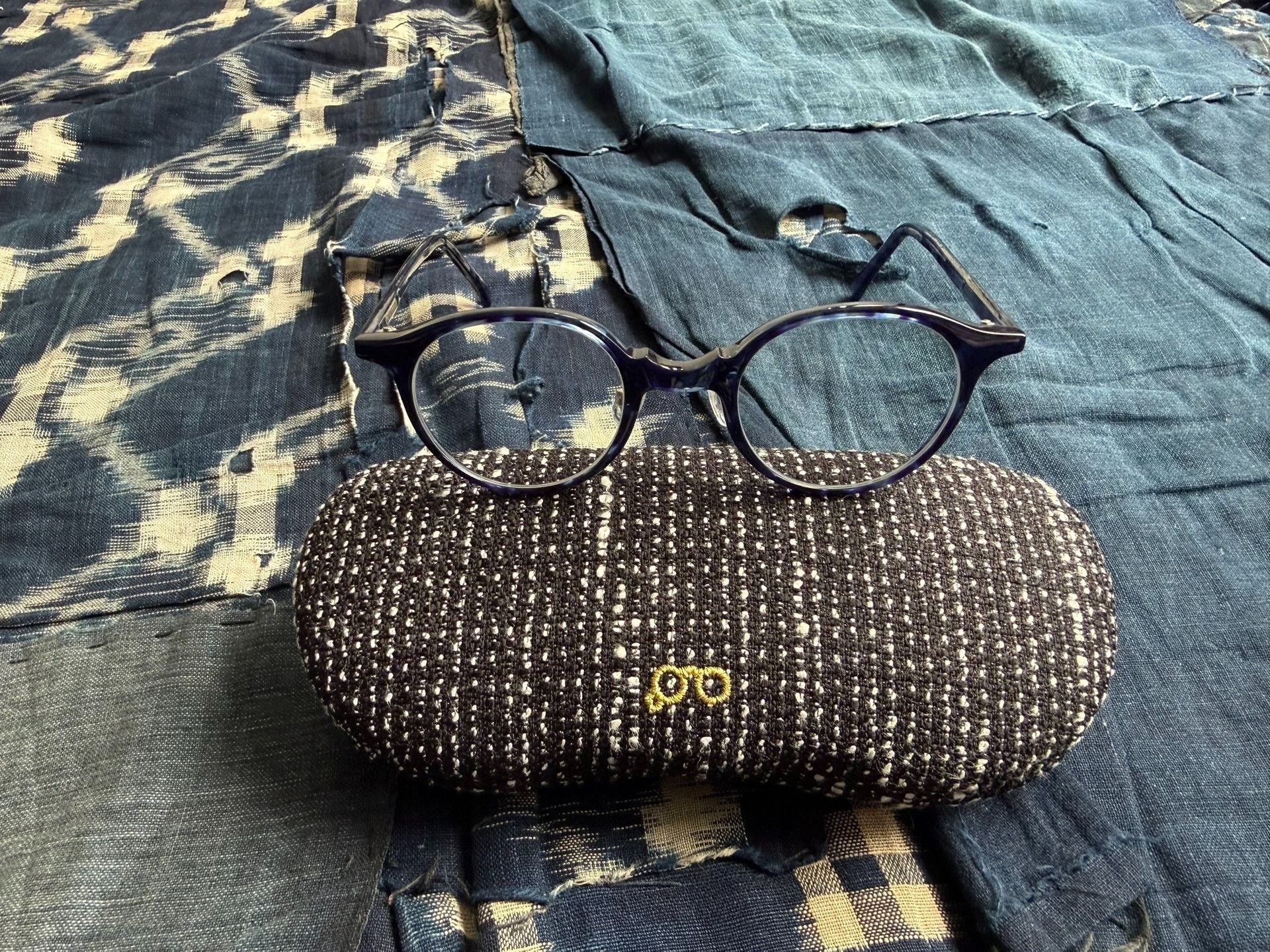 Hakusan Megane Baishan Retro Blue Glasses Size ONE SIZE - 2 Thumbnail