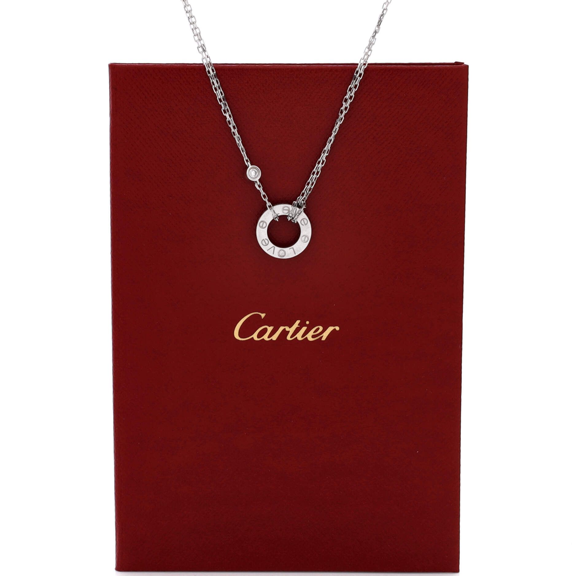 Cartier 2 Diamonds Love Pendant Necklace Size ONE SIZE - 2 Thumbnail