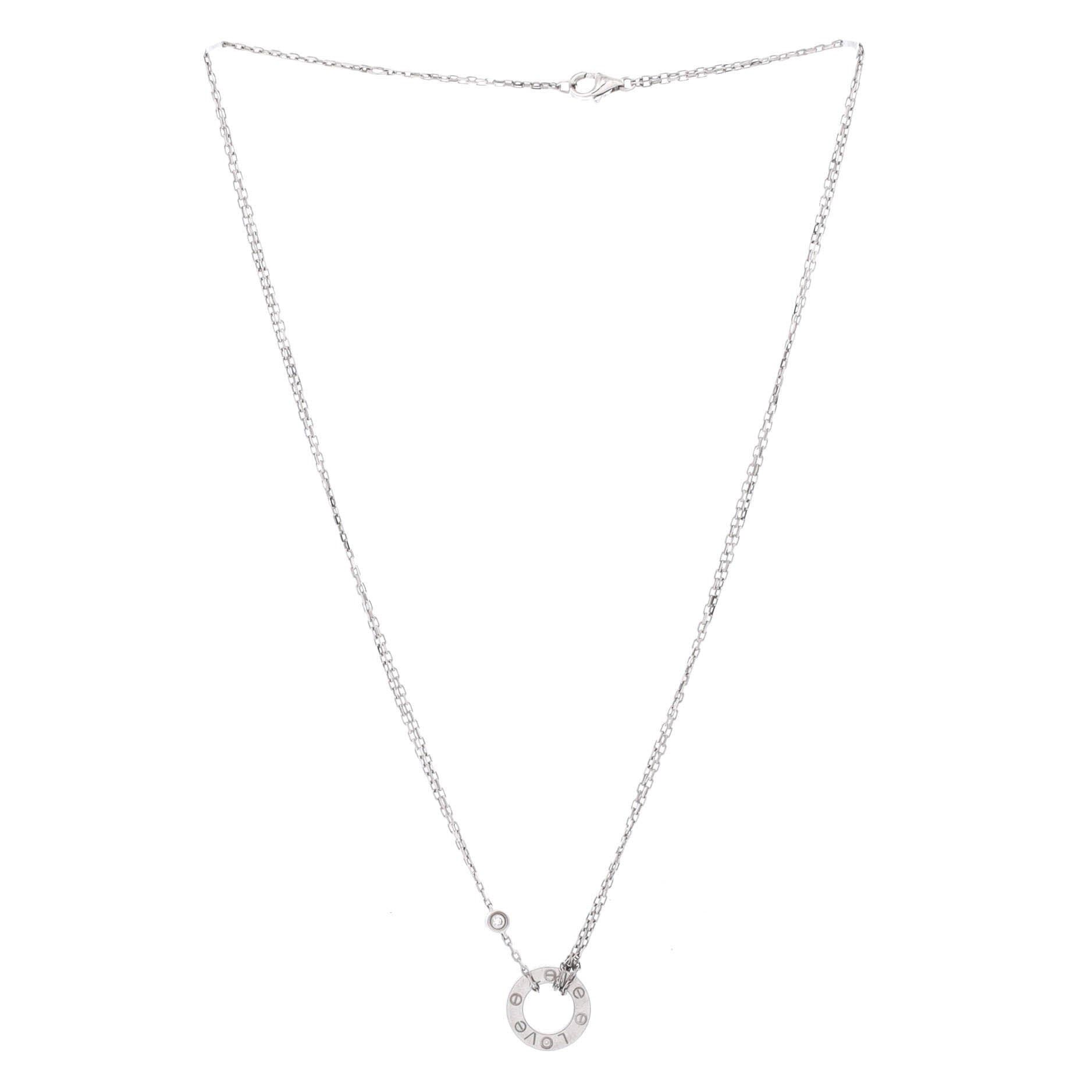 Cartier 2 Diamonds Love Pendant Necklace Size ONE SIZE - 3 Thumbnail