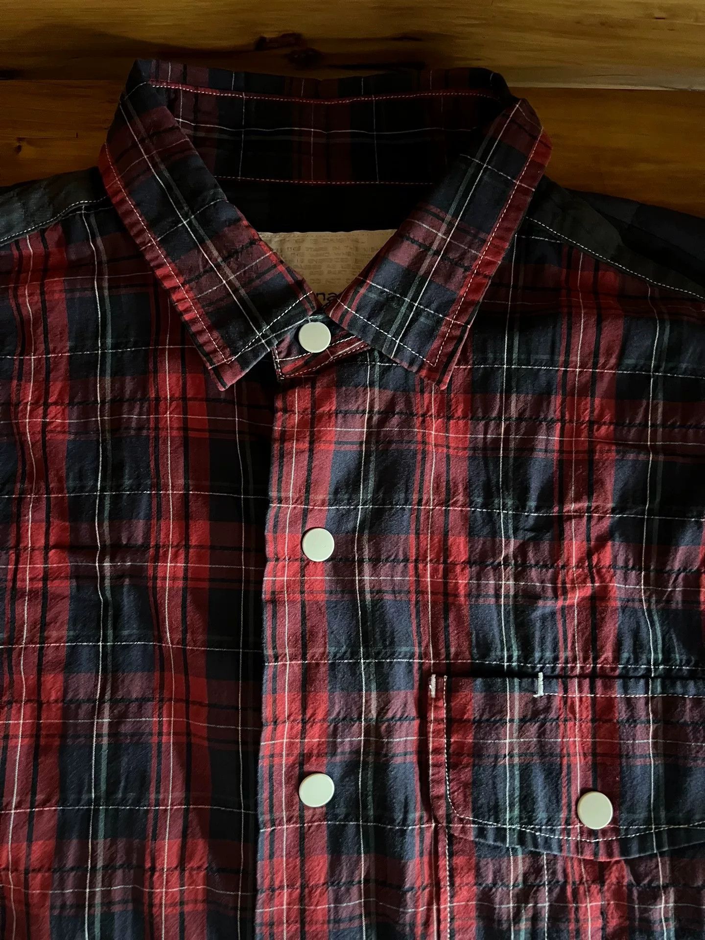Nanamica Nanamica Checkered Patchwork Shirt Jacket Size US S / EU 44-46 / 1 - 9 Thumbnail
