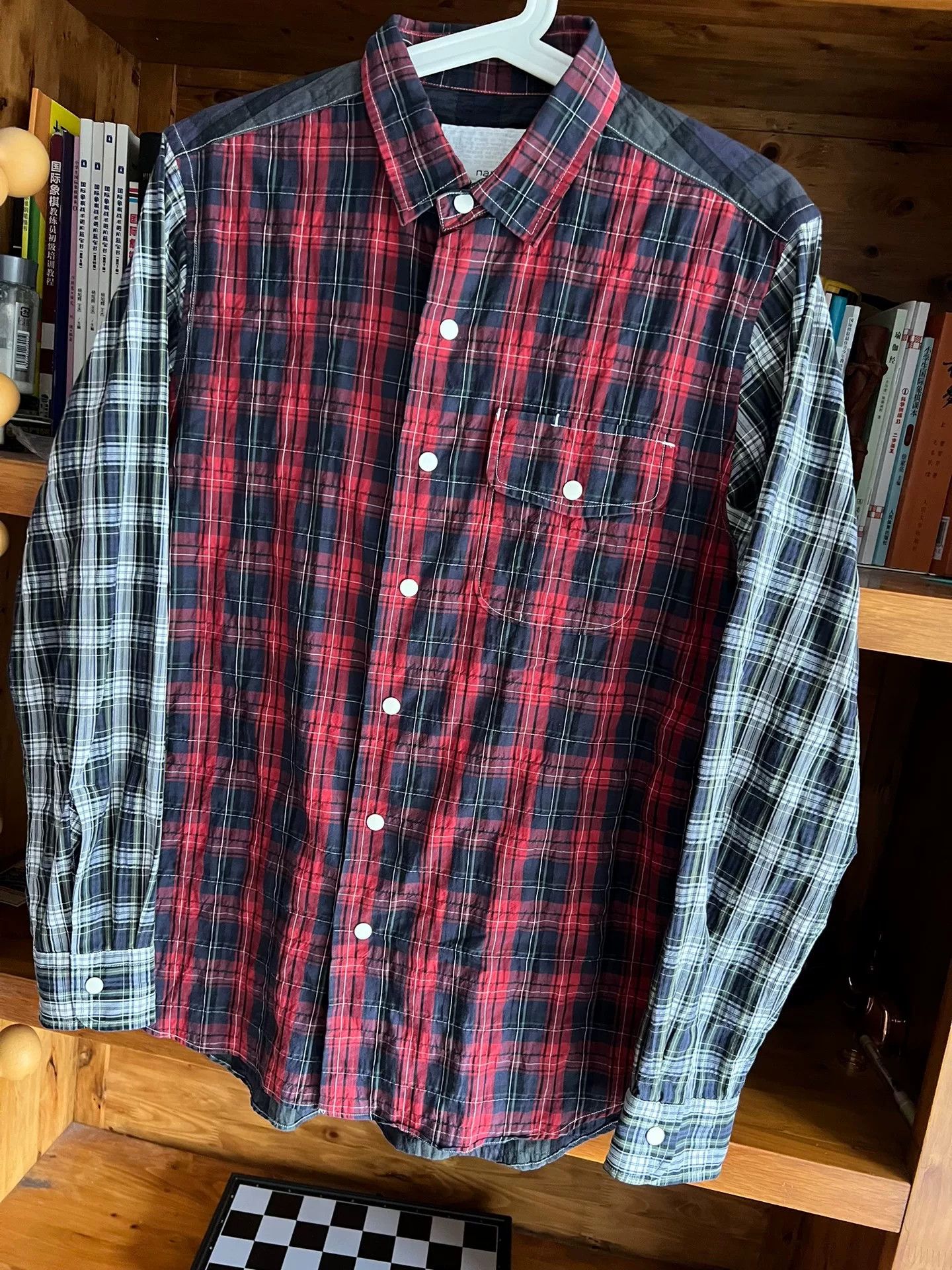 Nanamica Nanamica Checkered Patchwork Shirt Jacket Size US S / EU 44-46 / 1 - 3 Thumbnail