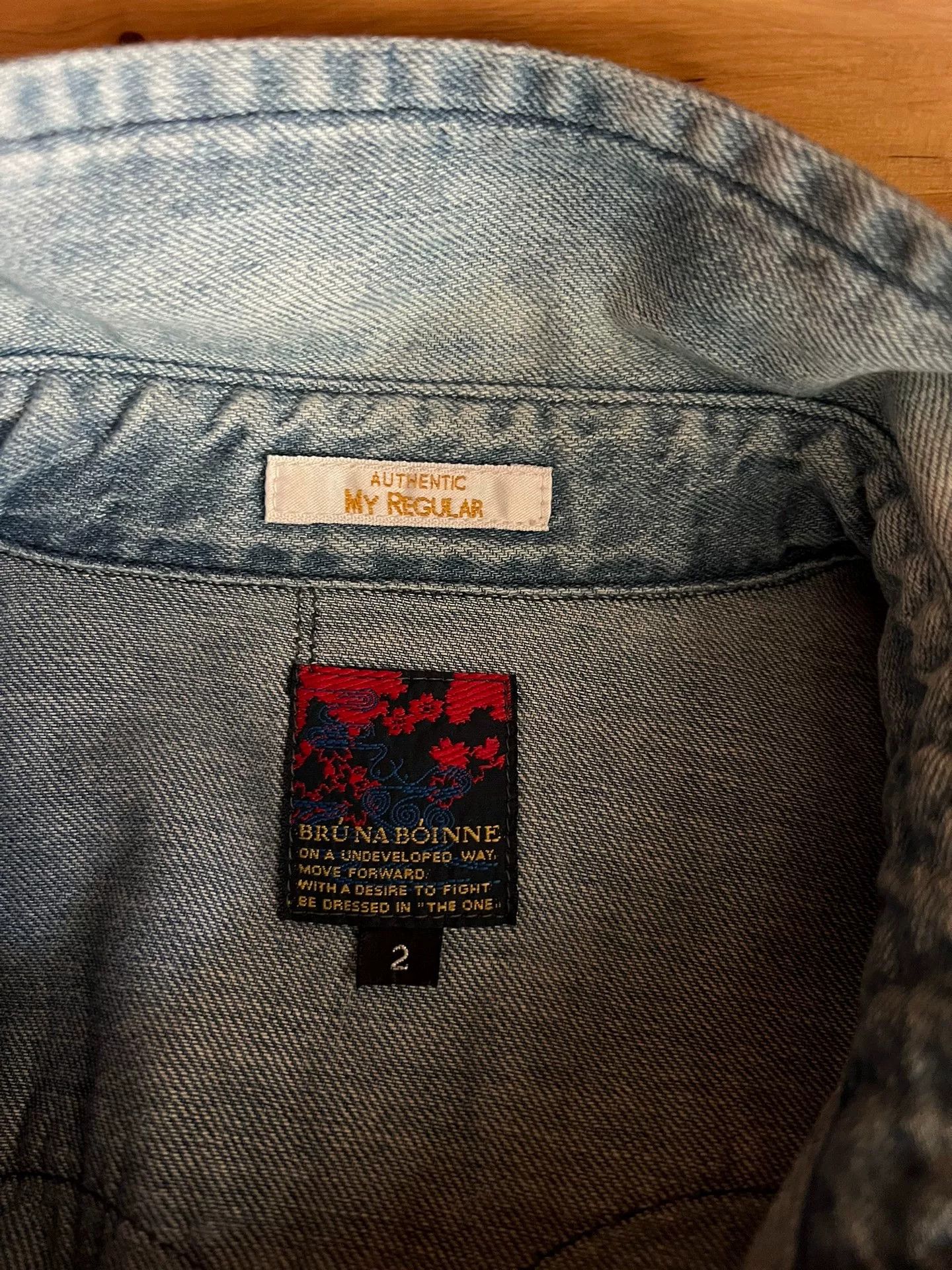 BRU NA BOINNE BRU NA BOINNE Washed Vintage Western Denim Shirt Size US L / EU 52-54 / 3 - 9 Thumbnail