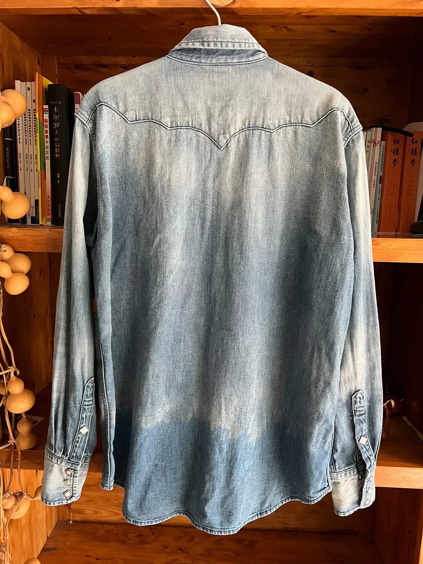 BRU NA BOINNE BRU NA BOINNE Washed Vintage Western Denim Shirt Size US L / EU 52-54 / 3 - 6 Thumbnail