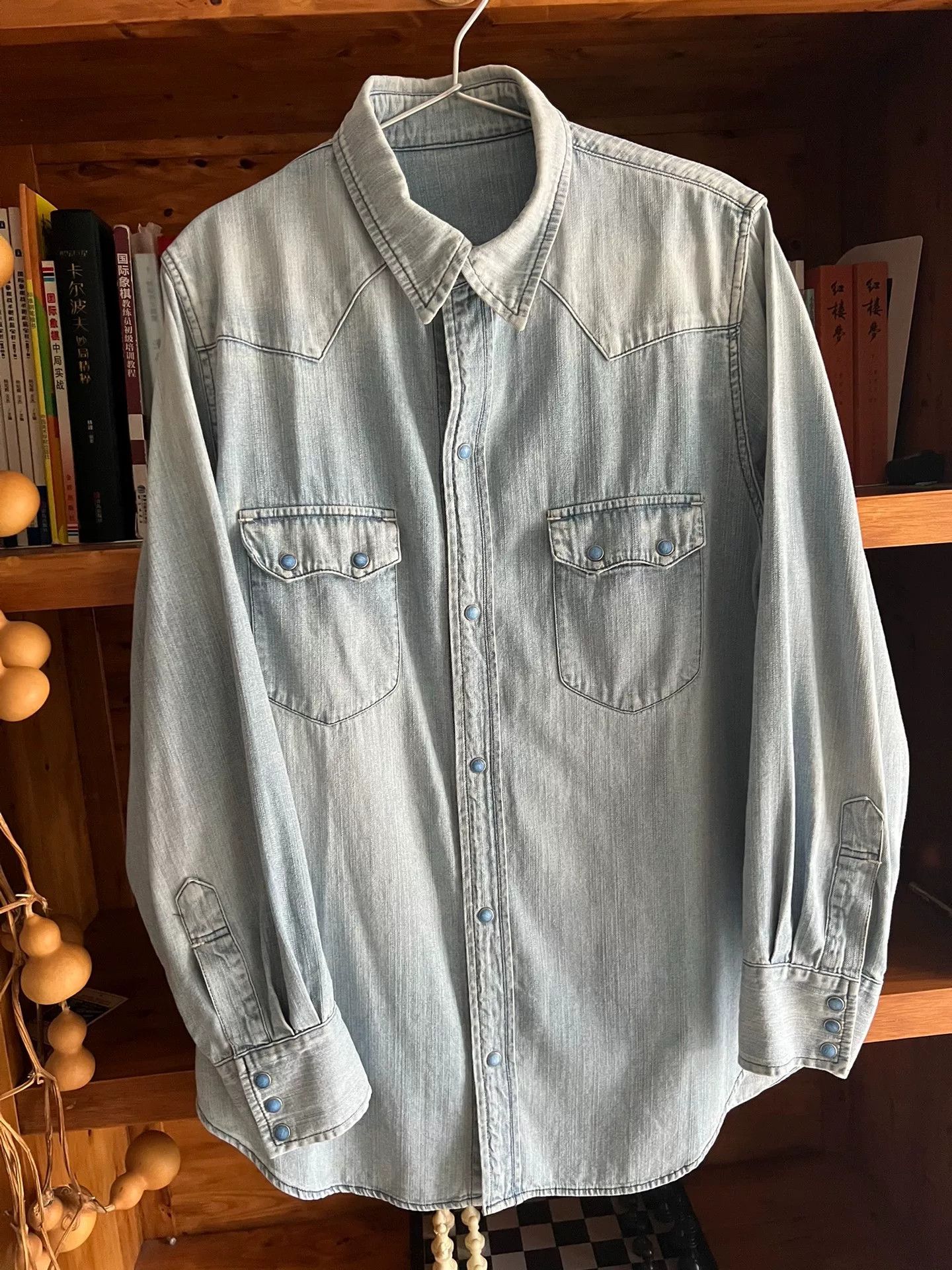 Porter Classic Porter Classic Washed Distressed Denim Shirt Size US M / EU 48-50 / 2 - 2 Thumbnail
