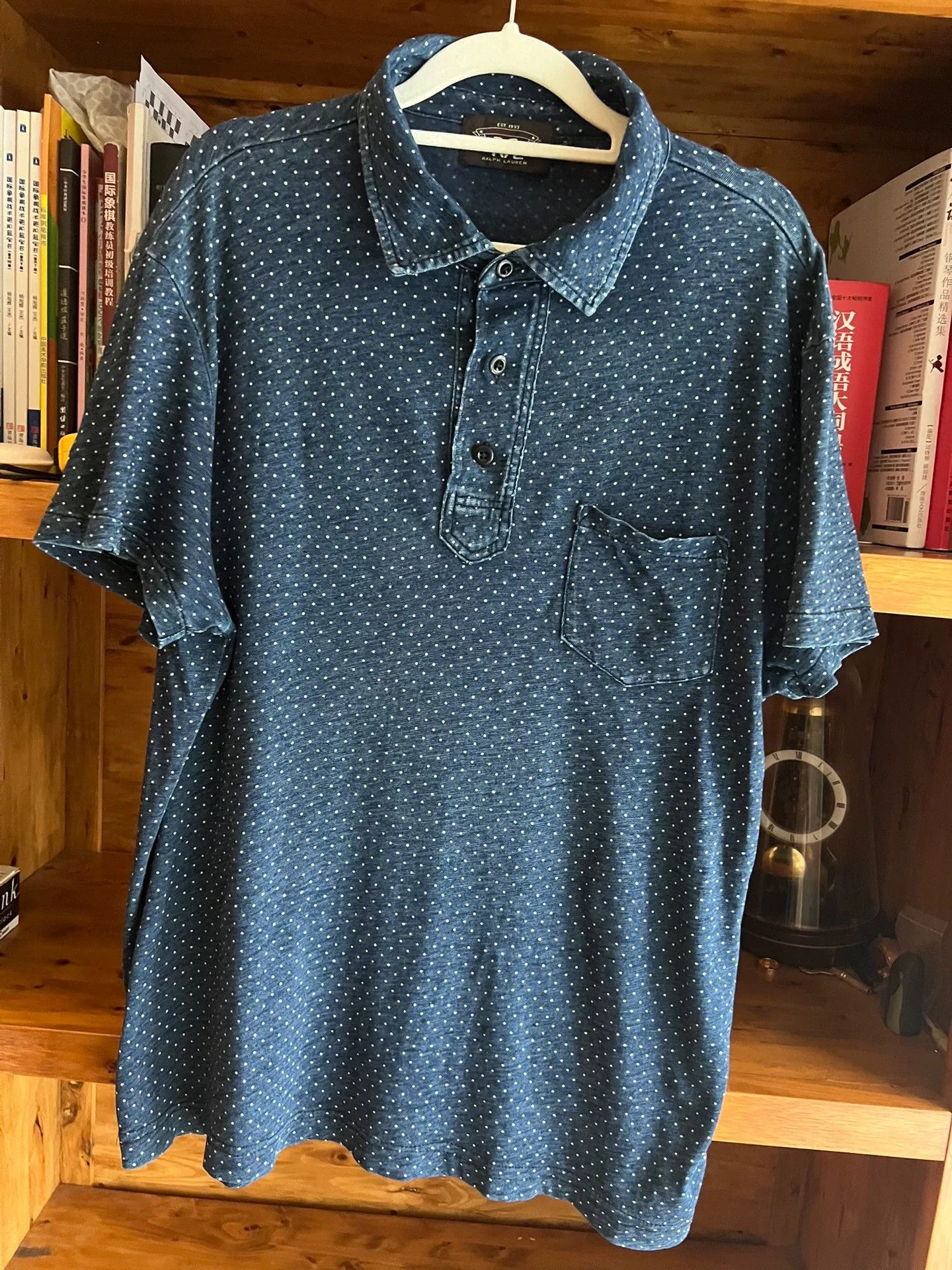 RRL Ralph Lauren RRL Indigo Polka Dot Short Sleeve Tee Size US L / EU 52-54 / 3 - 3 Thumbnail