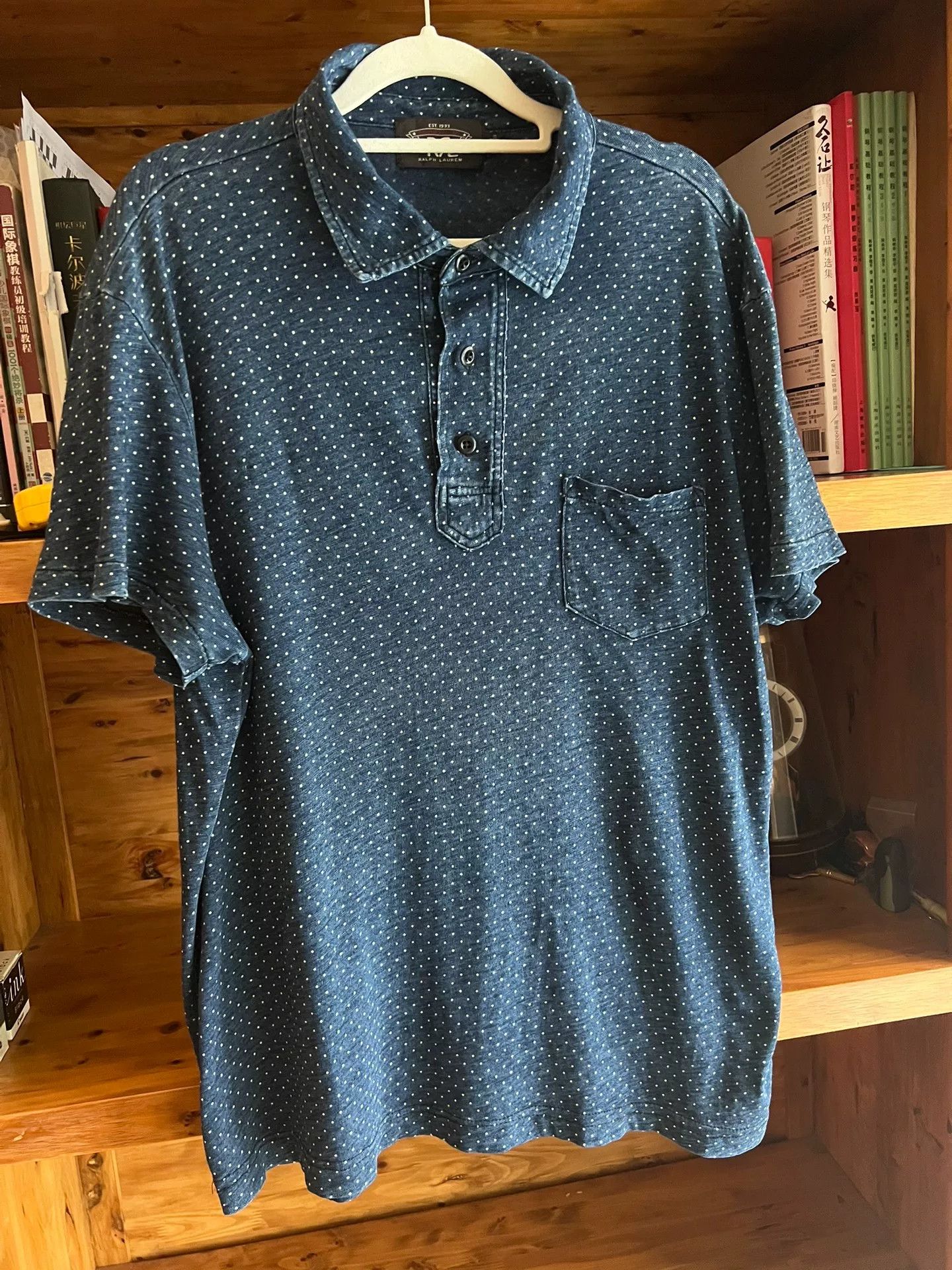 RRL Ralph Lauren RRL Indigo Polka Dot Short Sleeve Tee Size US L / EU 52-54 / 3 - 2 Thumbnail