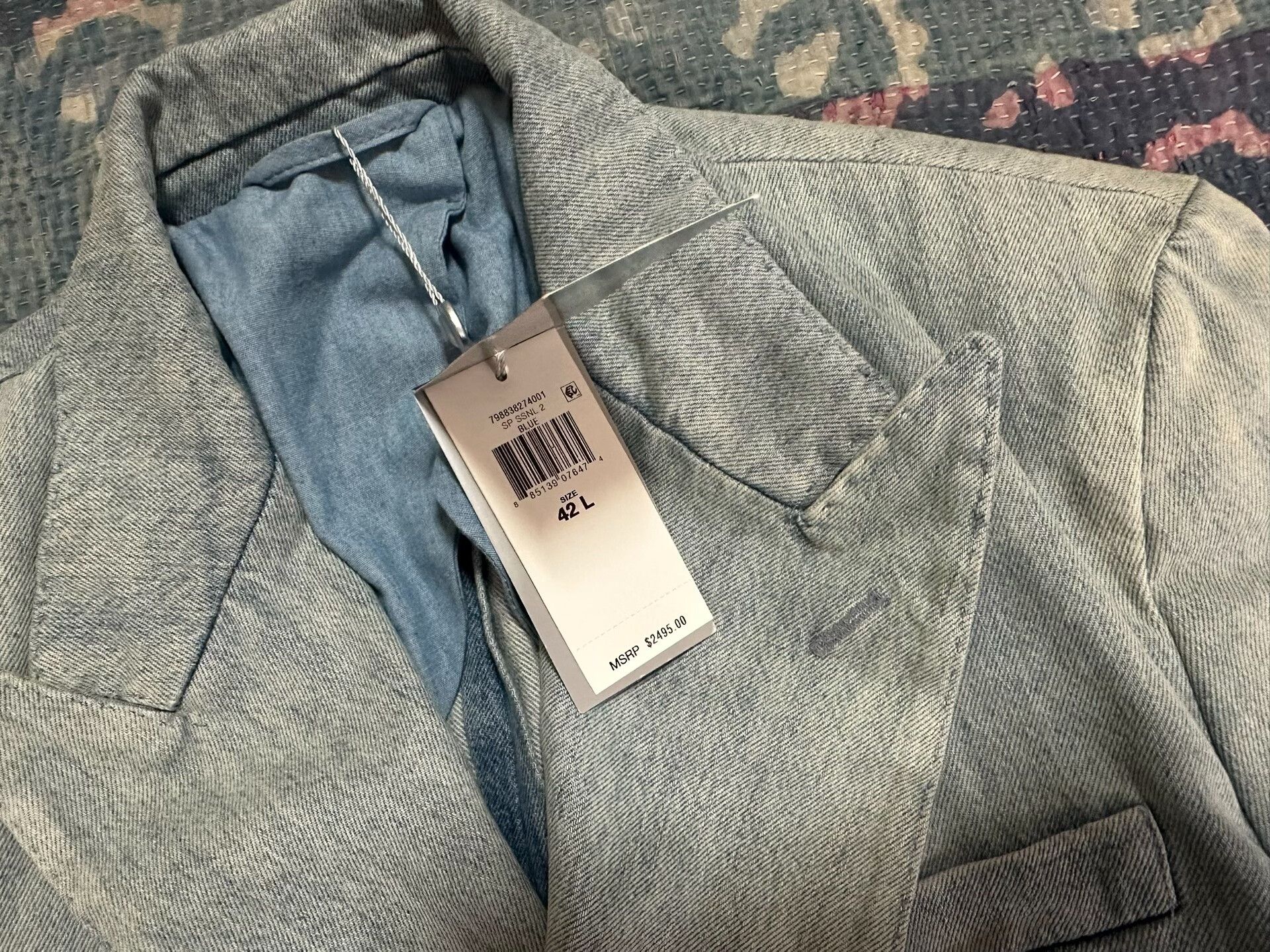 Ralph Lauren Purple Label Ralph Lauren Purple Label Distressed Denim Double-Breasted Suit Size US XS / EU 42 / 0 - 5 Thumbnail