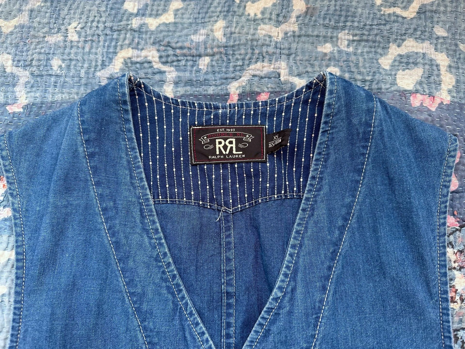RRL Ralph Lauren RRL Indigo Dyed Workwear Vest Size US XS / EU 42 / 0 - 6 Thumbnail