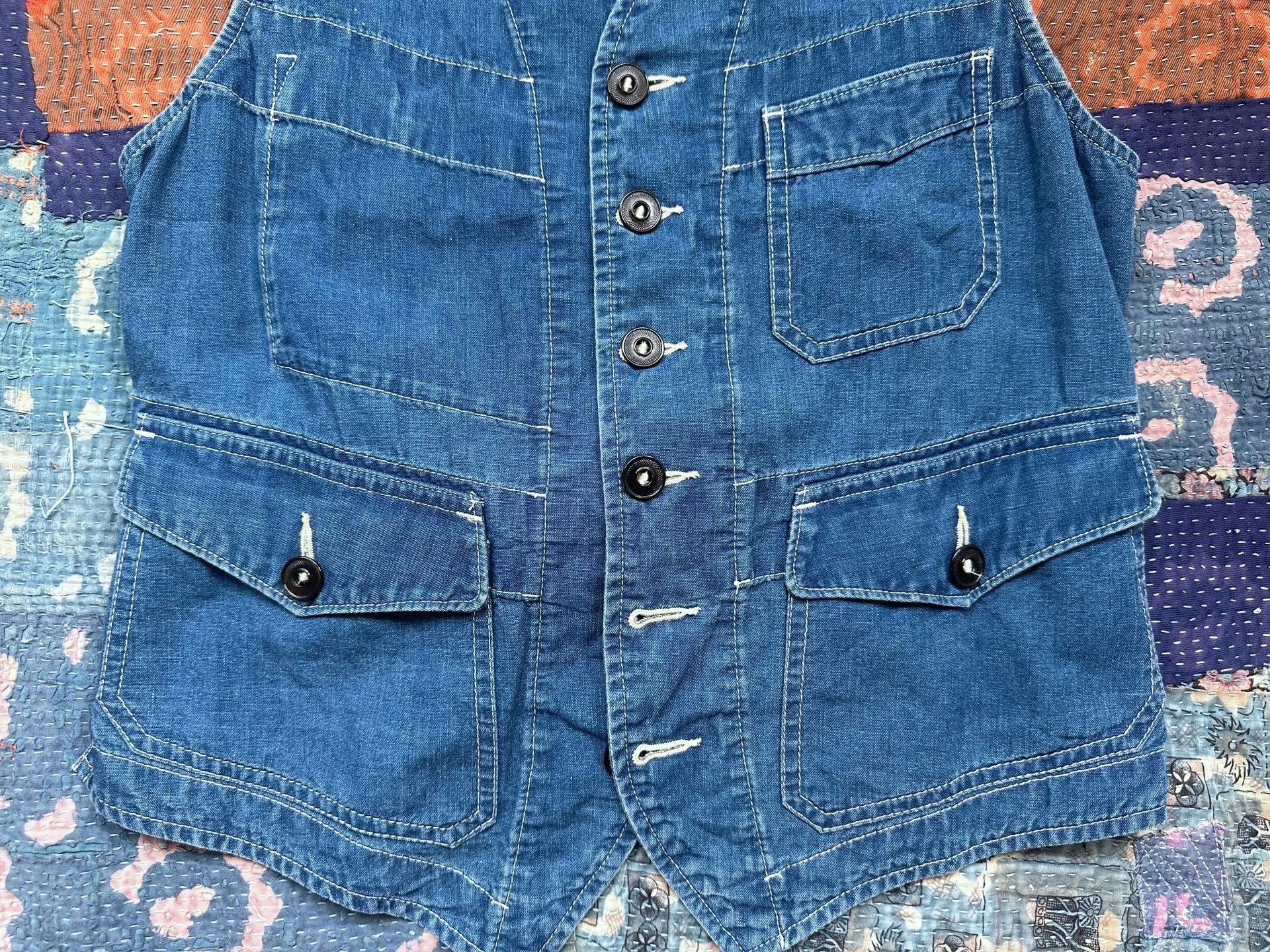 RRL Ralph Lauren RRL Indigo Dyed Workwear Vest Size US XS / EU 42 / 0 - 3 Thumbnail