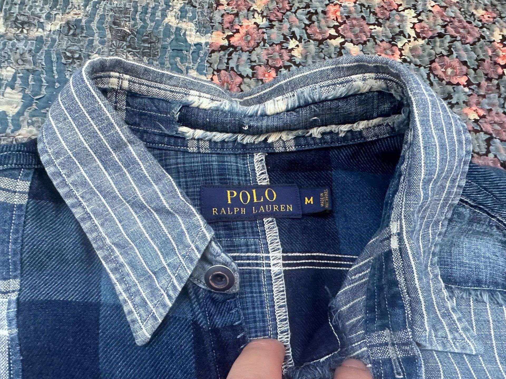 RRL Ralph Lauren Polo Ralph Lauren RRL Indigo Patchwork Shirt Size US M / EU 48-50 / 2 - 4 Thumbnail