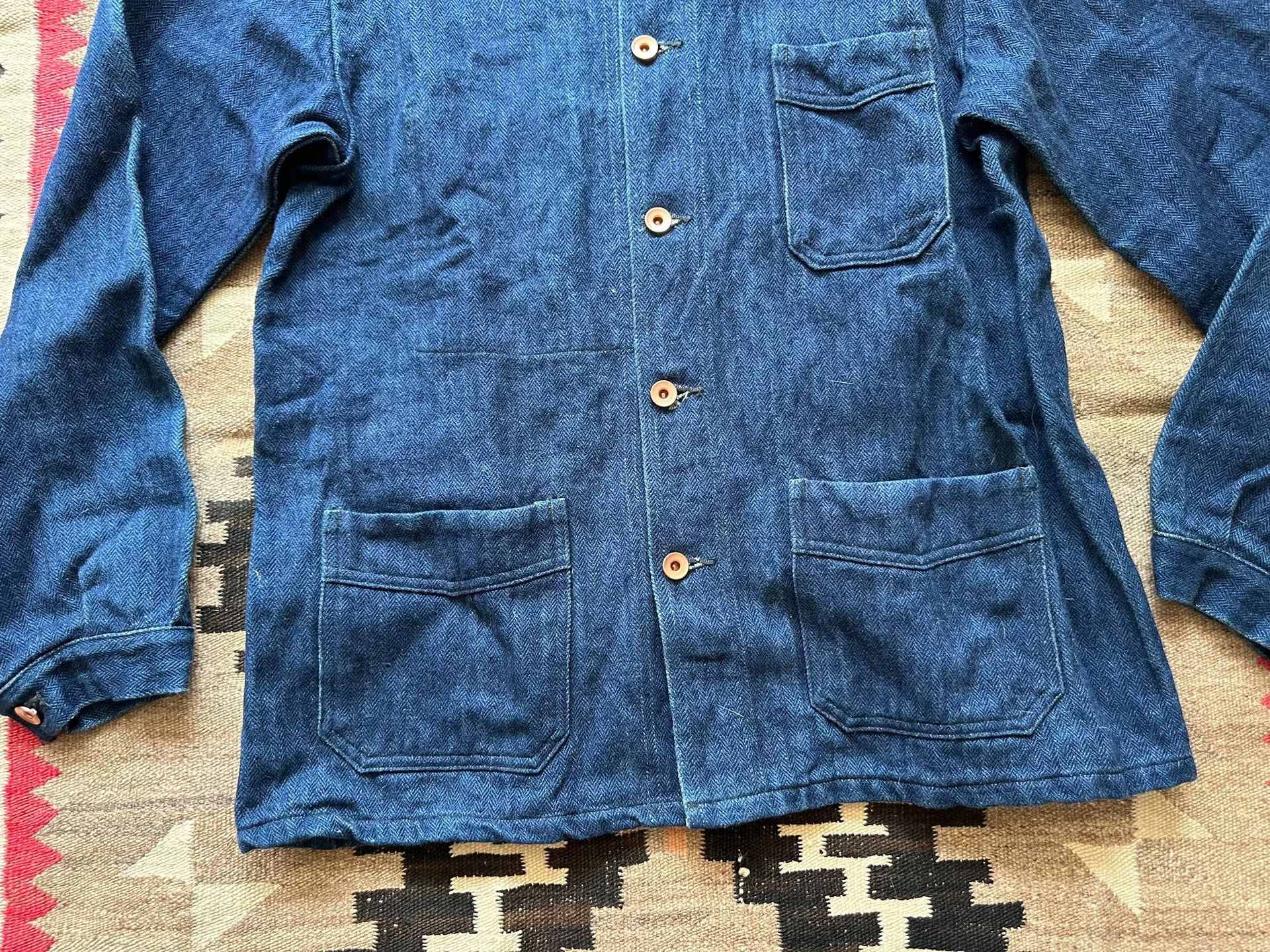 Mister Freedom Mister Freedom Indigo Herringbone French Workwear Jacket Size US XXS / EU 40 - 4 Thumbnail