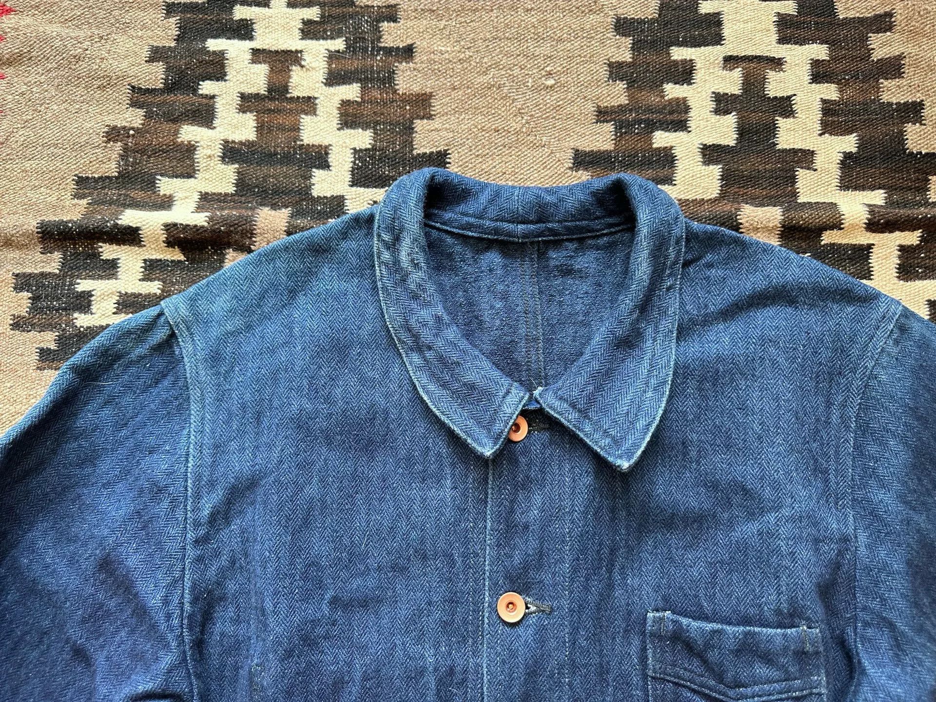Mister Freedom Mister Freedom Indigo Herringbone French Workwear Jacket Size US XXS / EU 40 - 3 Thumbnail