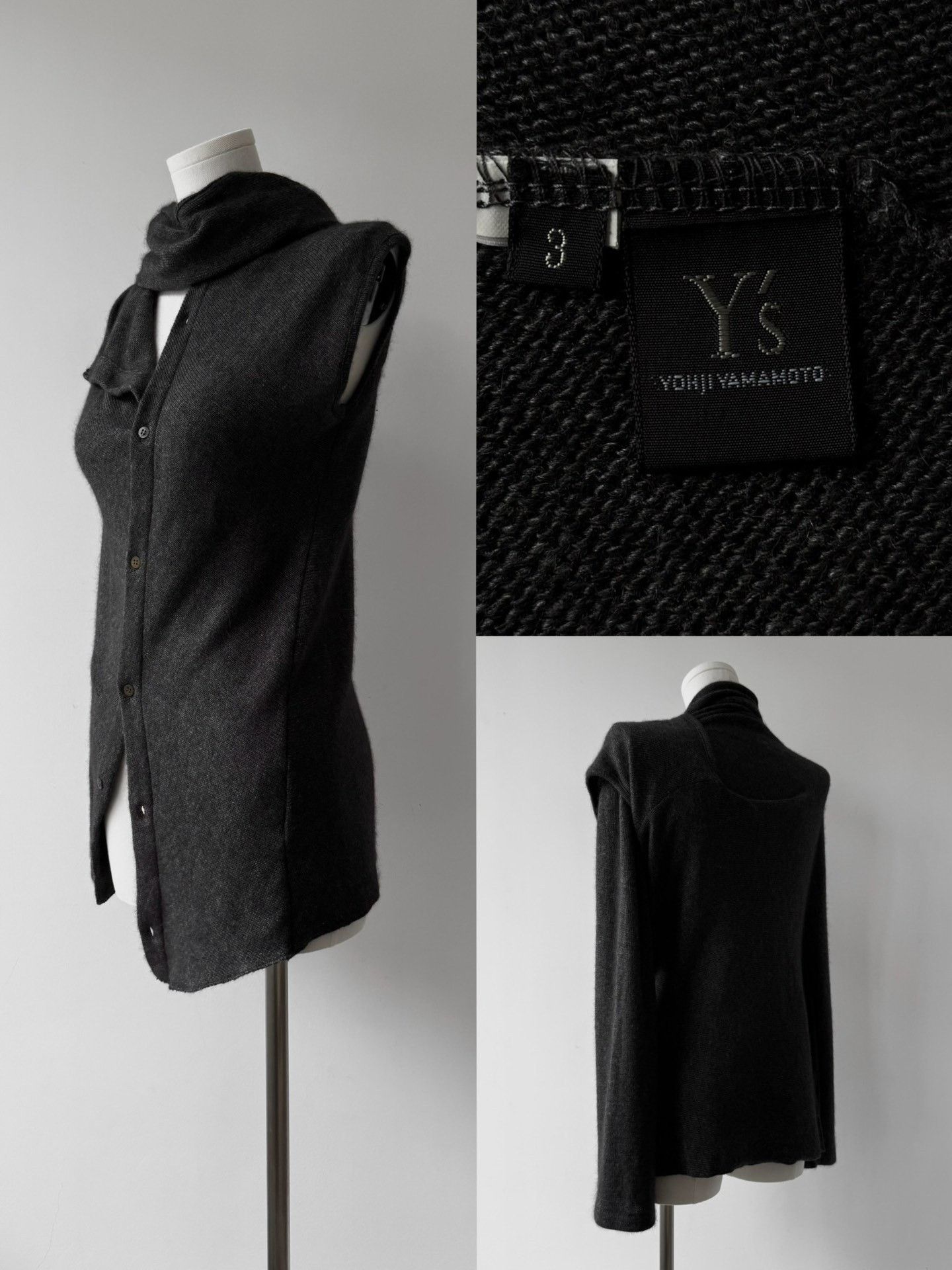 Yohji Yamamoto Yohji Yamamoto Y's Wool Asymmetric Cardigan Size M / US 6-8 / IT 42-44 - 9 Thumbnail