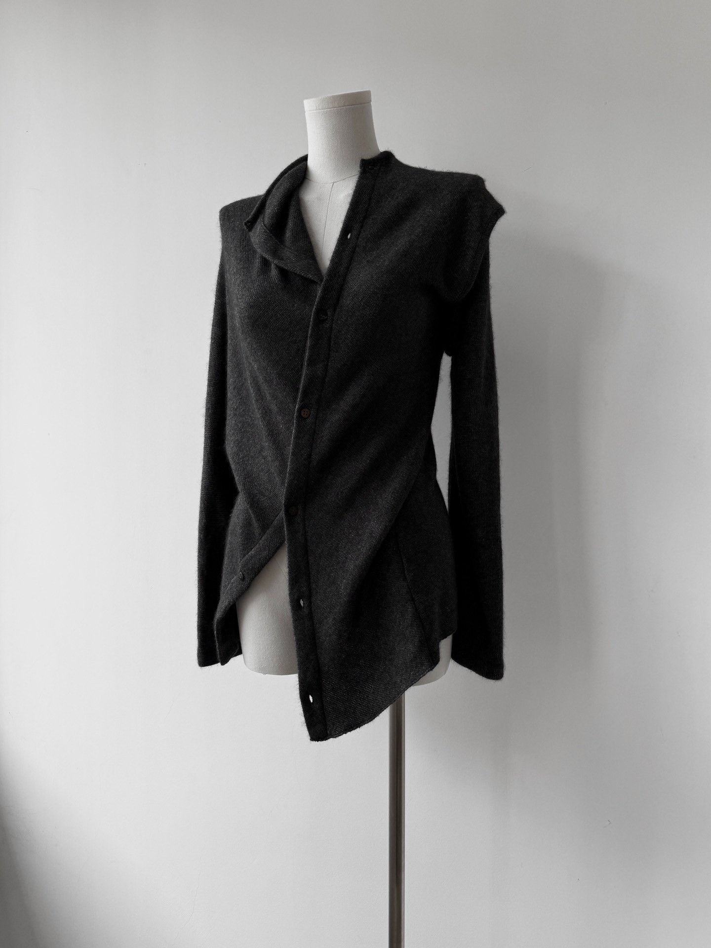 Yohji Yamamoto Yohji Yamamoto Y's Wool Asymmetric Cardigan Size M / US 6-8 / IT 42-44 - 4 Thumbnail