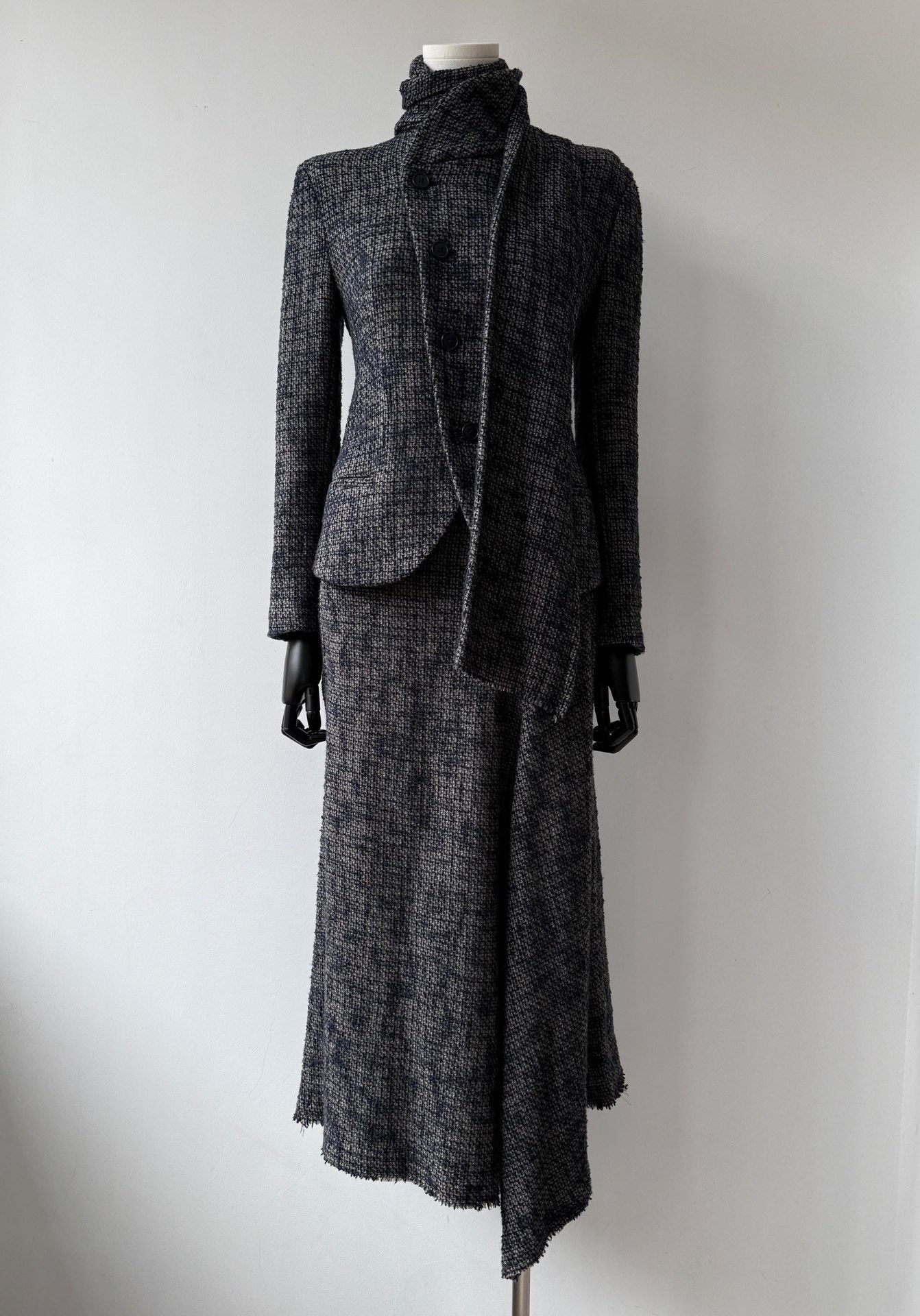 Yohji Yamamoto Yohji Yamamoto Noir 17AW Tweed Suit Dress Set Size M / US 6-8 / IT 42-44 - 4 Thumbnail