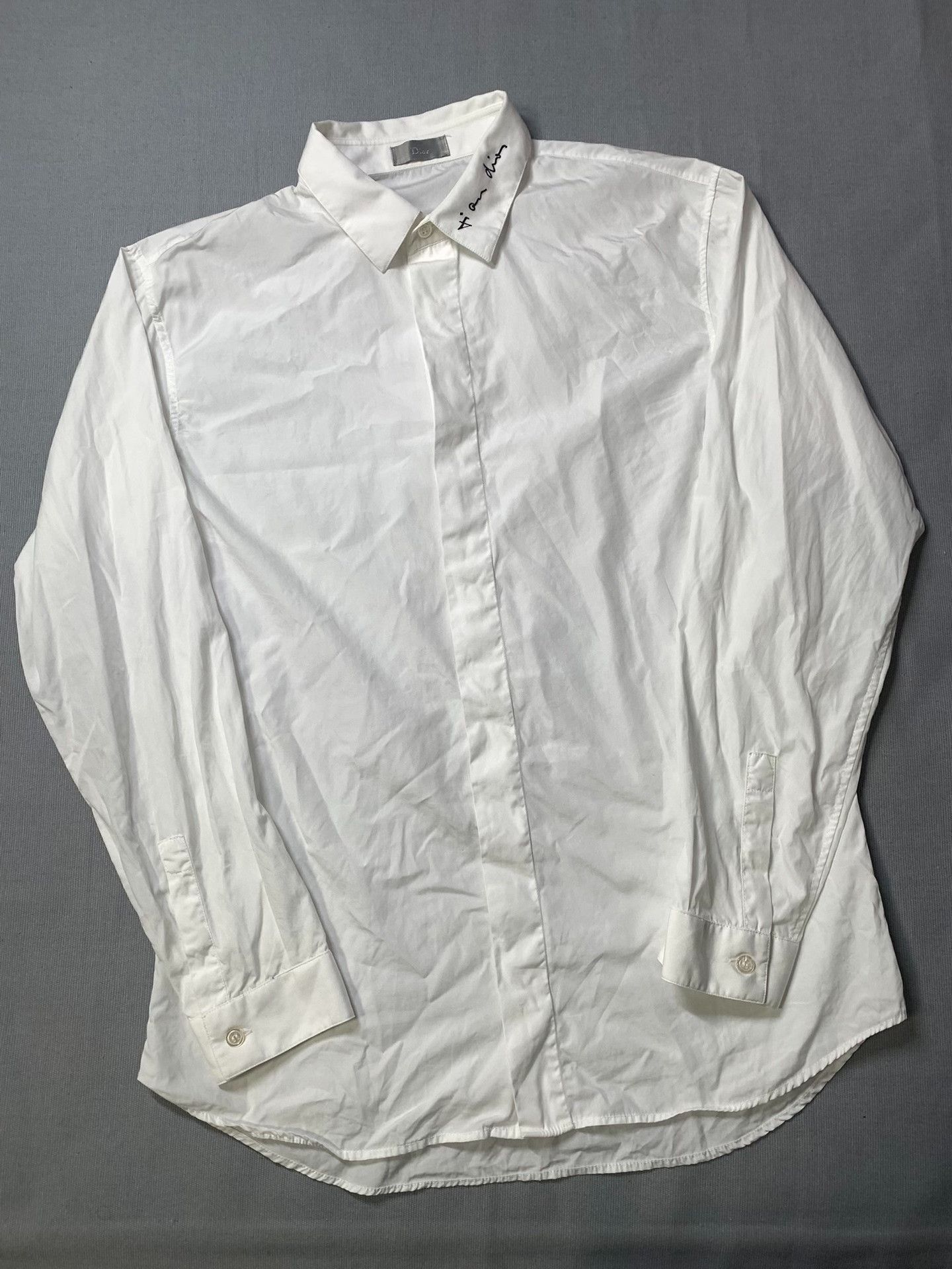 Dior Dior Slogan Embroidered White Shirt Size US XXS / EU 40 - 2 Thumbnail