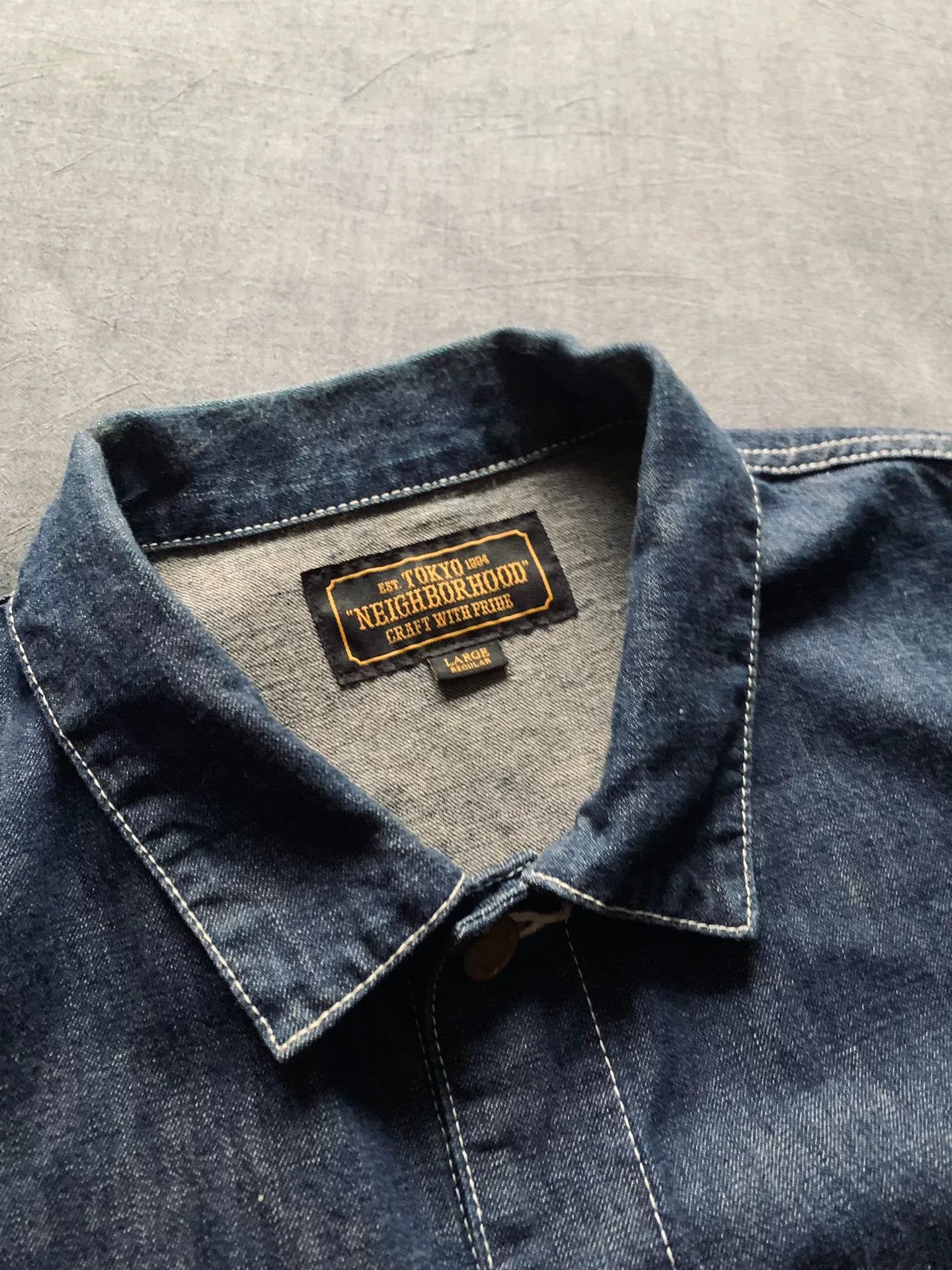 Neighborhood NEIGHBORHOOD HUSTLAS Washed Denim Jacket Size US L / EU 52-54 / 3 - 5 Thumbnail