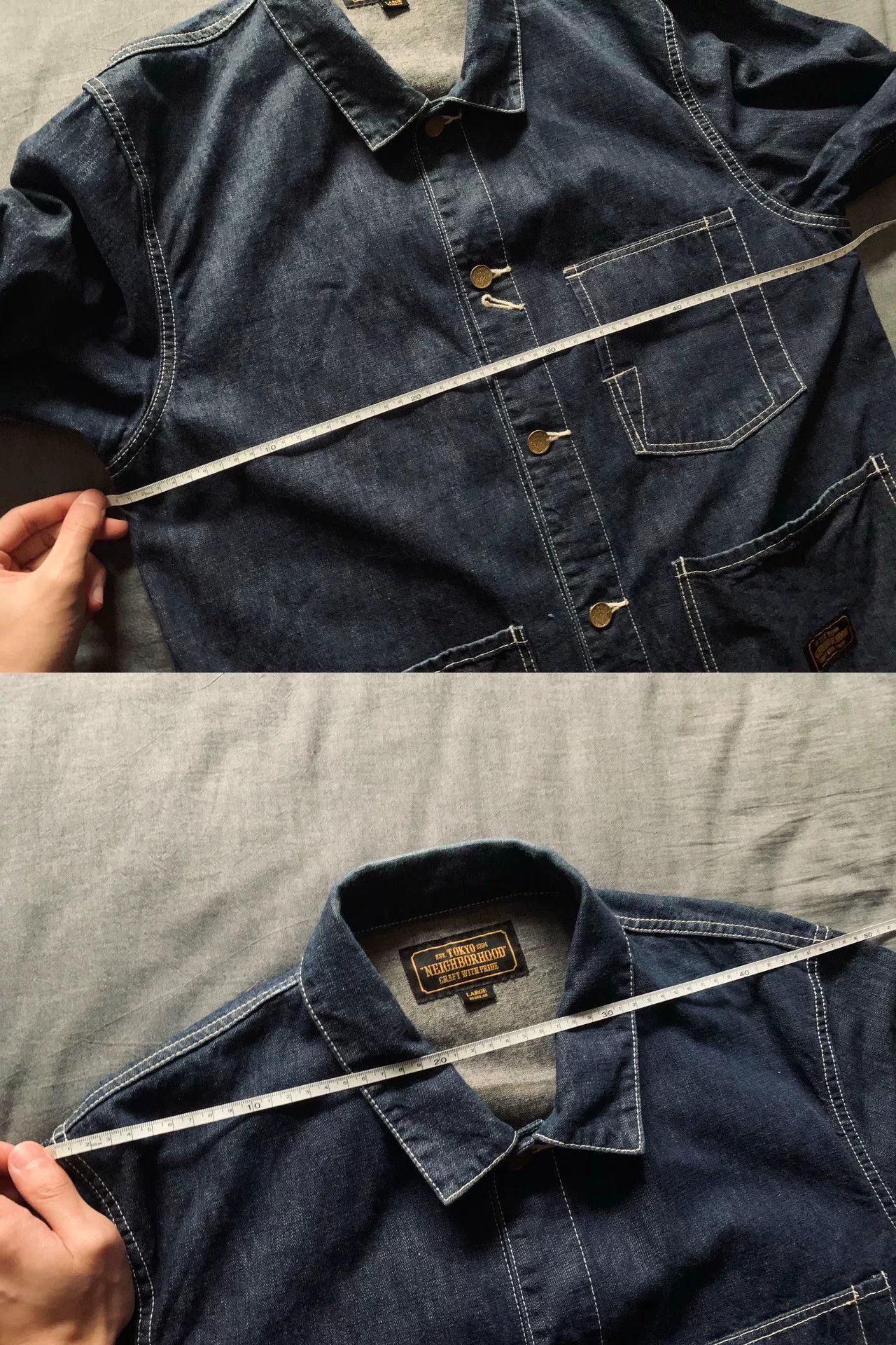 Neighborhood NEIGHBORHOOD HUSTLAS Washed Denim Jacket Size US L / EU 52-54 / 3 - 8 Thumbnail
