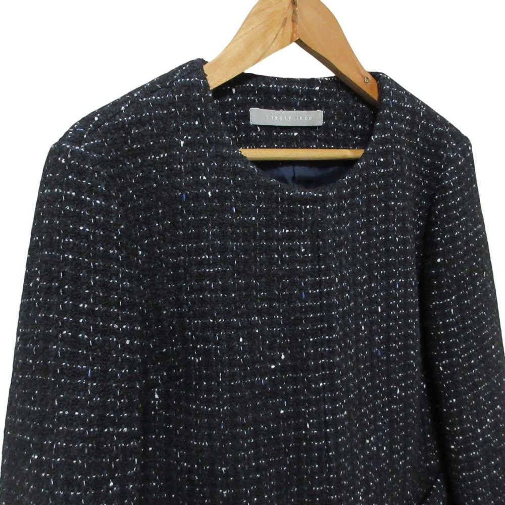 Theory Theory Theory luxe Tweed Collarless Jacket Textile Outerwear DUTY FREE for USA Size ONE SIZE - 4 Thumbnail