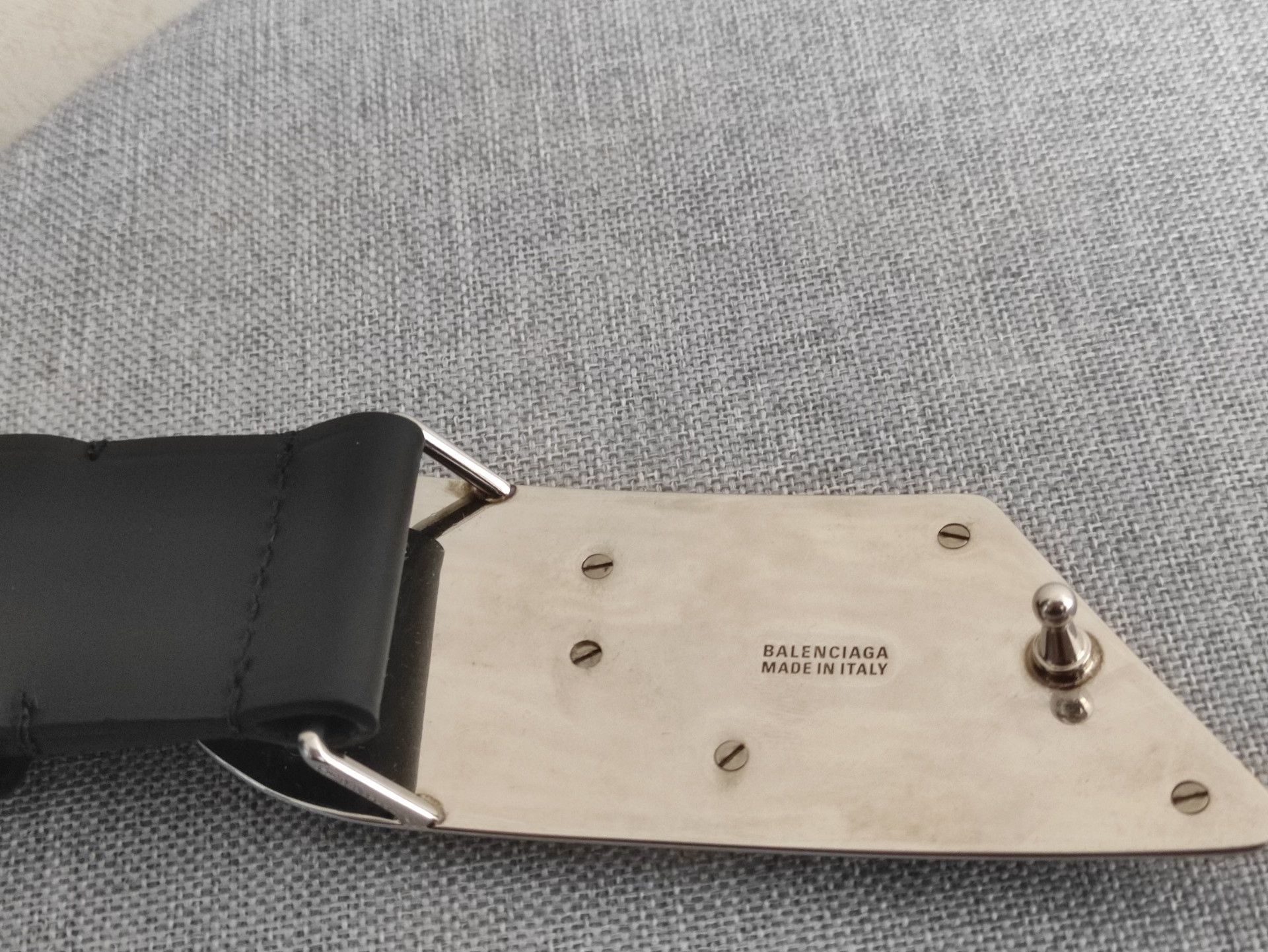 Balenciaga Balenciaga Runway Double B Black Leather Belt Size ONE SIZE - 4 Thumbnail