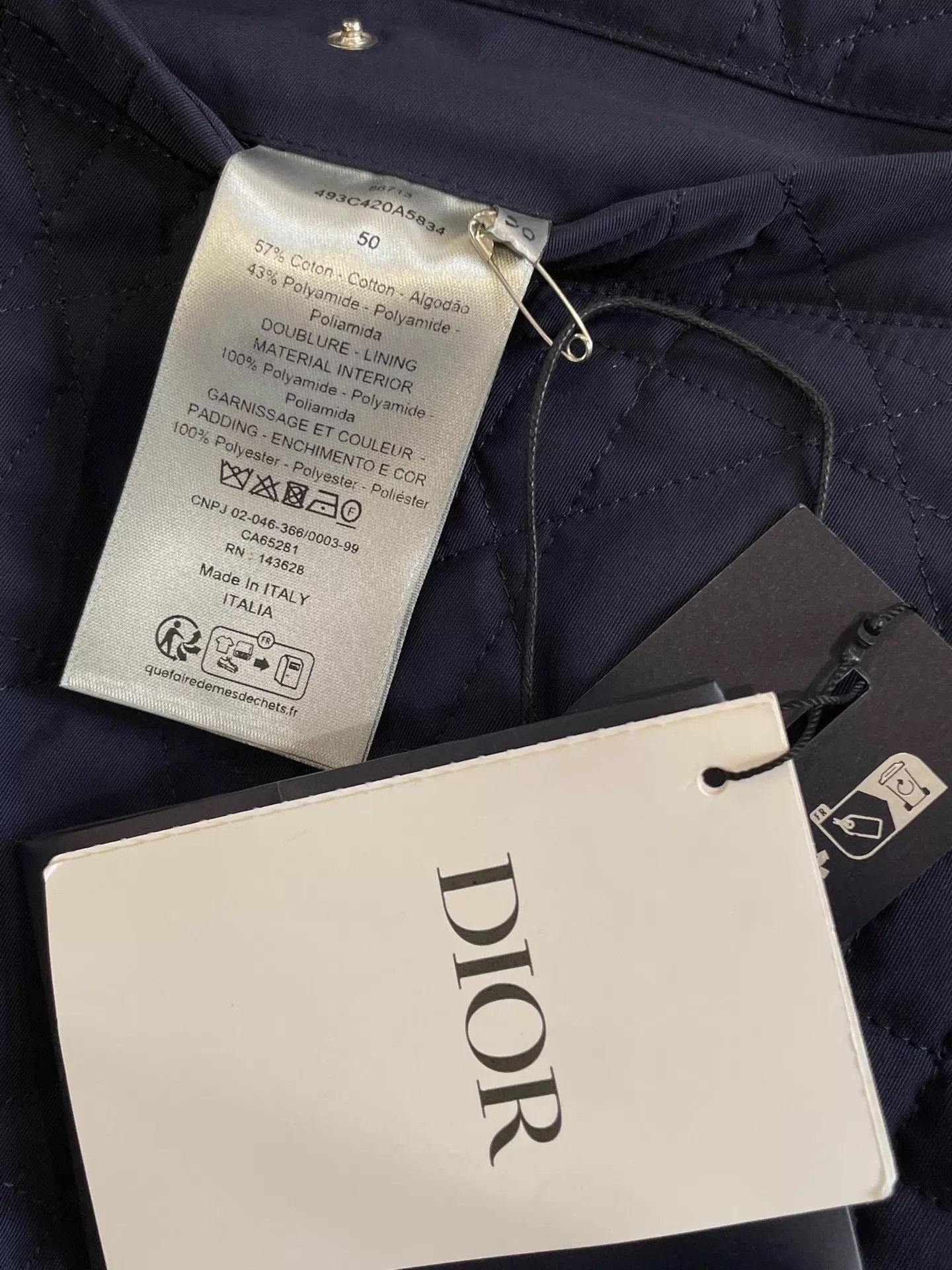 Dior Blue Quilted Diamond Pattern Jacket Size US M / EU 48-50 / 2 - 6 Thumbnail