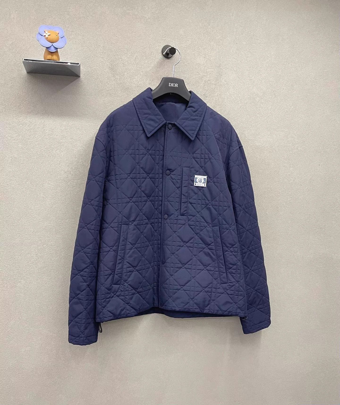 Dior Blue Quilted Diamond Pattern Jacket Size US M / EU 48-50 / 2 - 3 Thumbnail