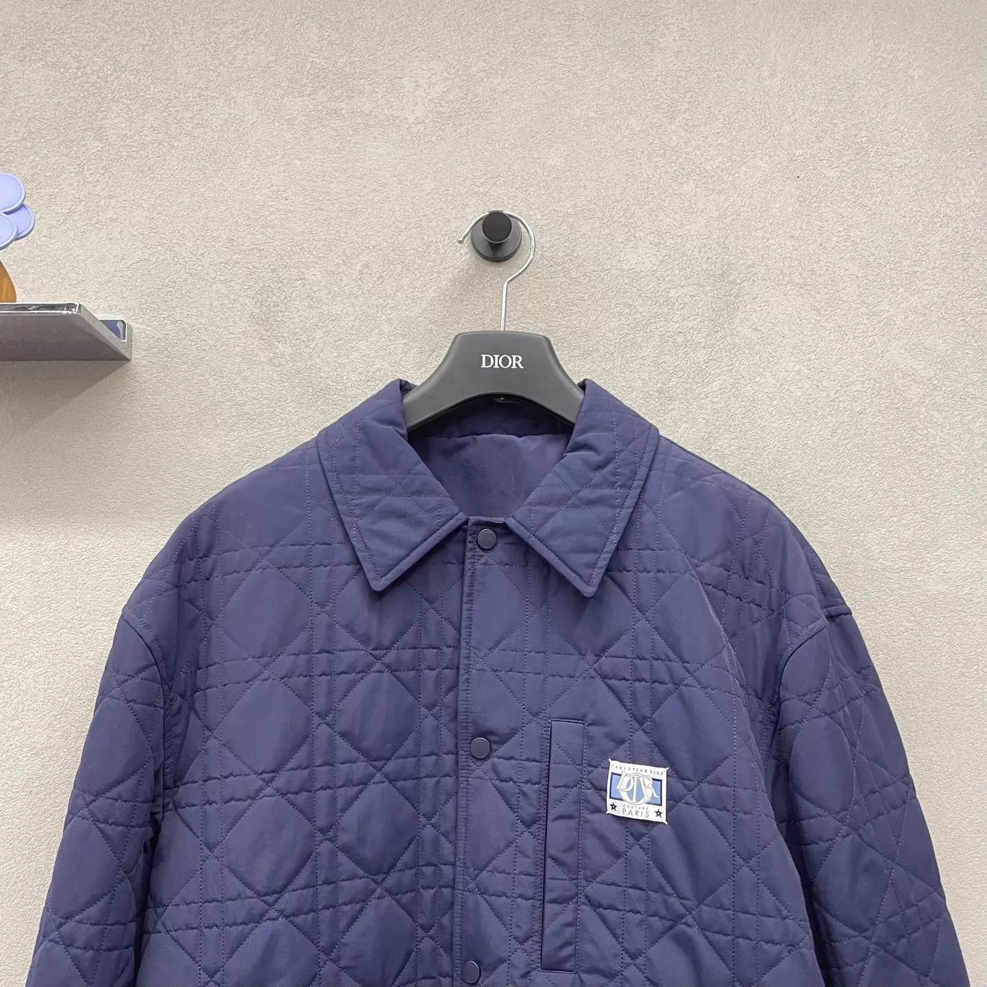 Dior Blue Quilted Diamond Pattern Jacket Size US M / EU 48-50 / 2 - 4 Thumbnail