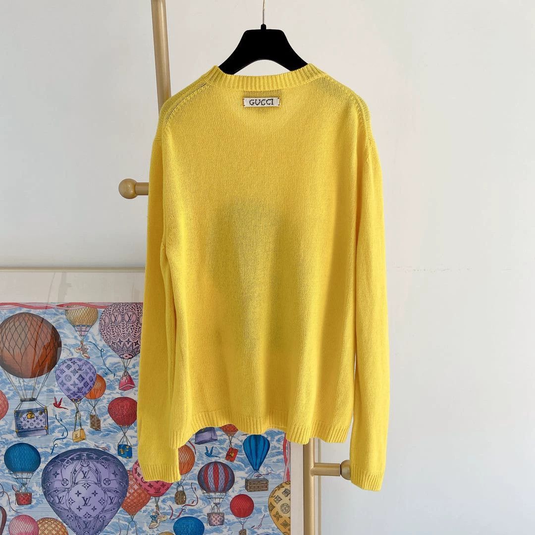 Gucci Yellow Long Sleeve Cartoon Character Sweater Size US M / EU 48-50 / 2 - 2 Thumbnail