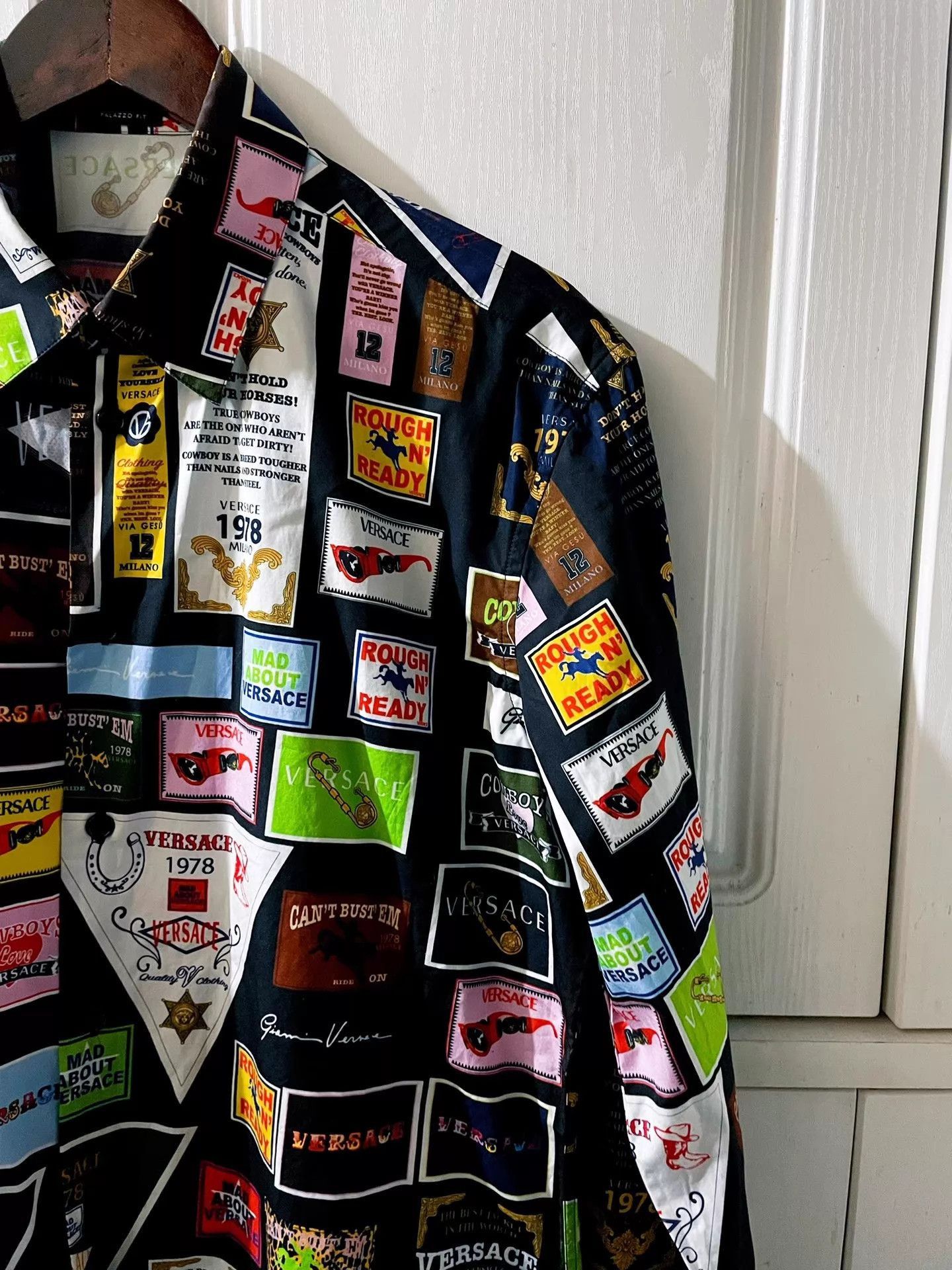 Versace Multi-Color Patchwork Long Sleeve Button-Up Shirt Size US M / EU 48-50 / 2 - 5 Thumbnail