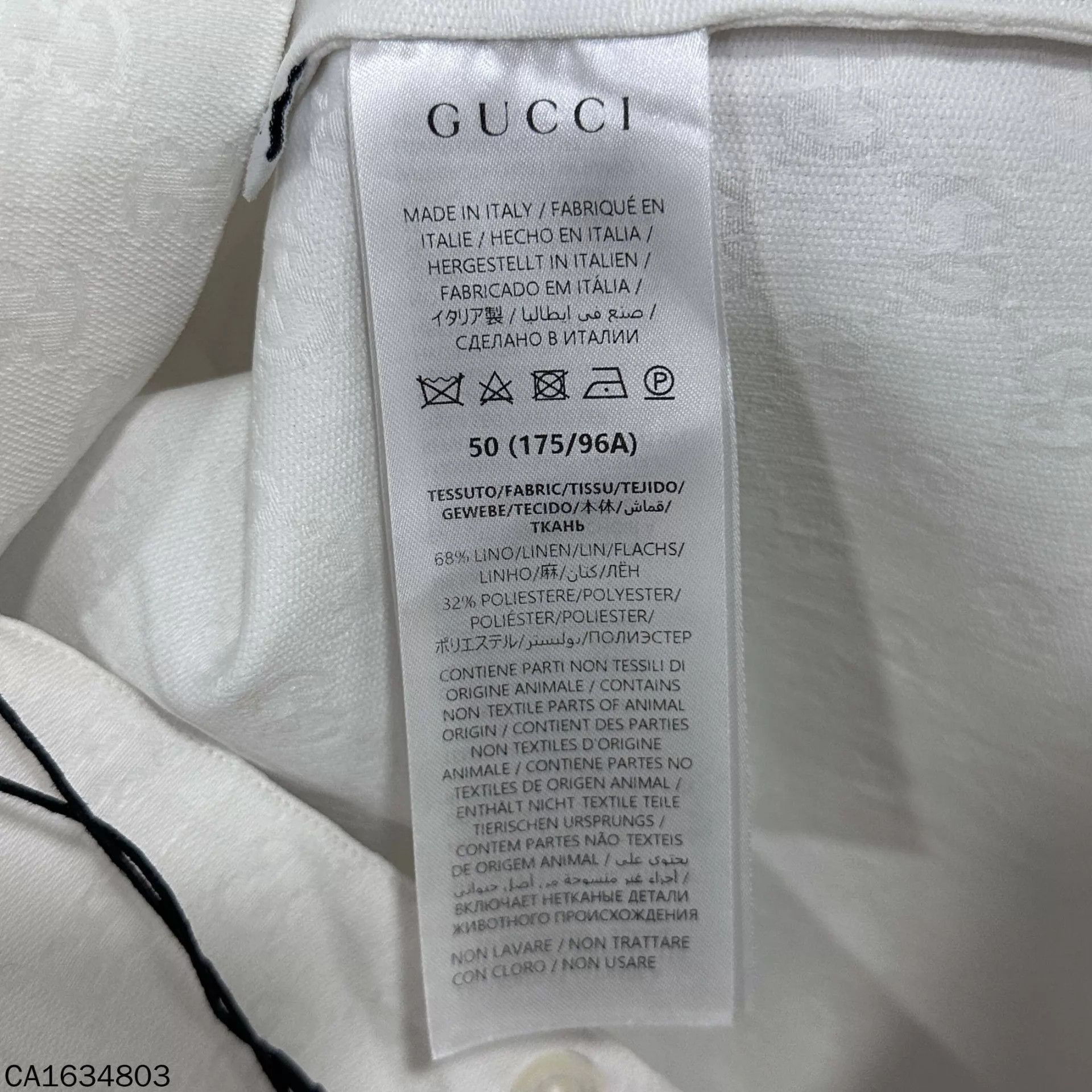 Gucci White Short Sleeve Button-Up Shirt Size US M / EU 48-50 / 2 - 5 Thumbnail