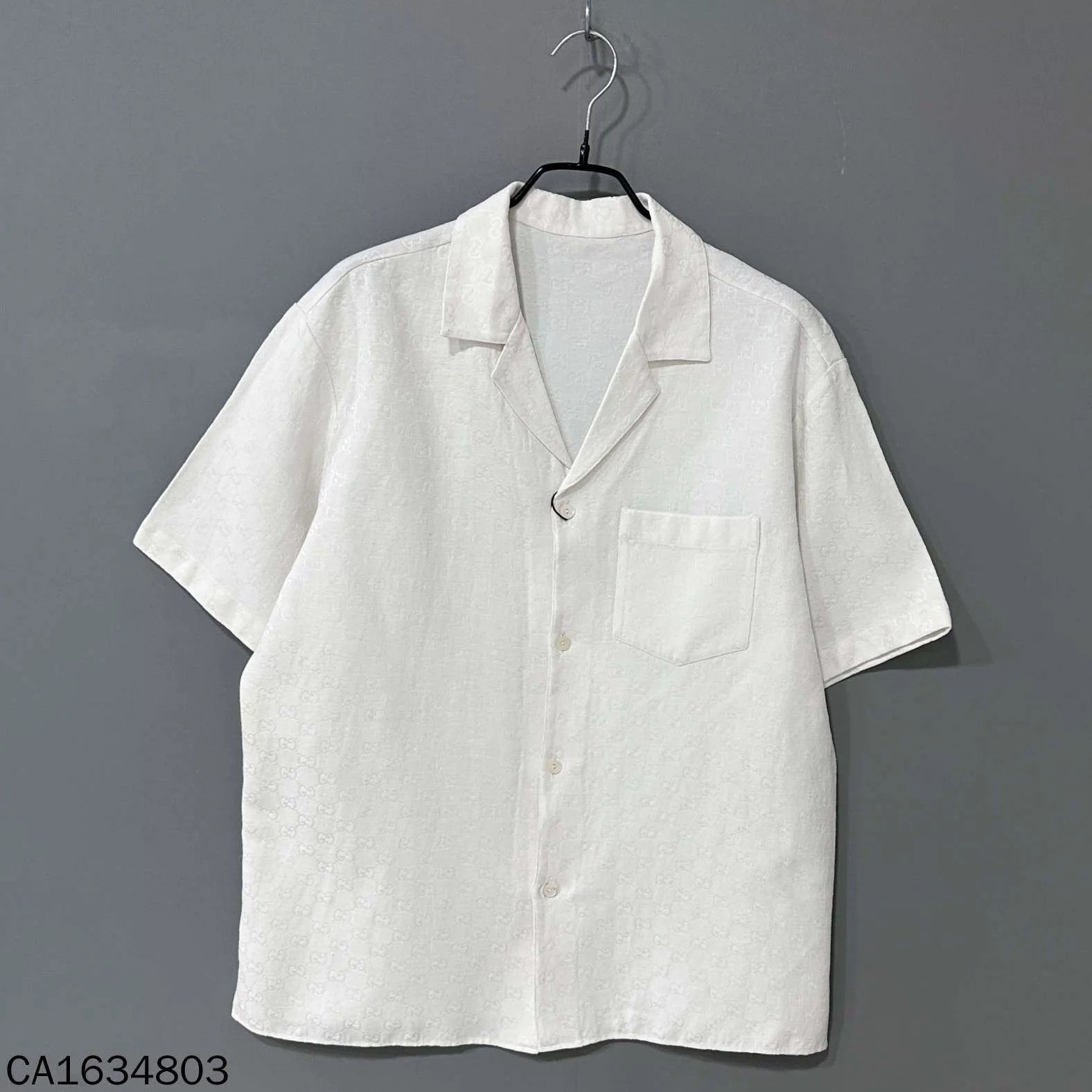 Gucci White Short Sleeve Button-Up Shirt Size US M / EU 48-50 / 2 - 2 Thumbnail