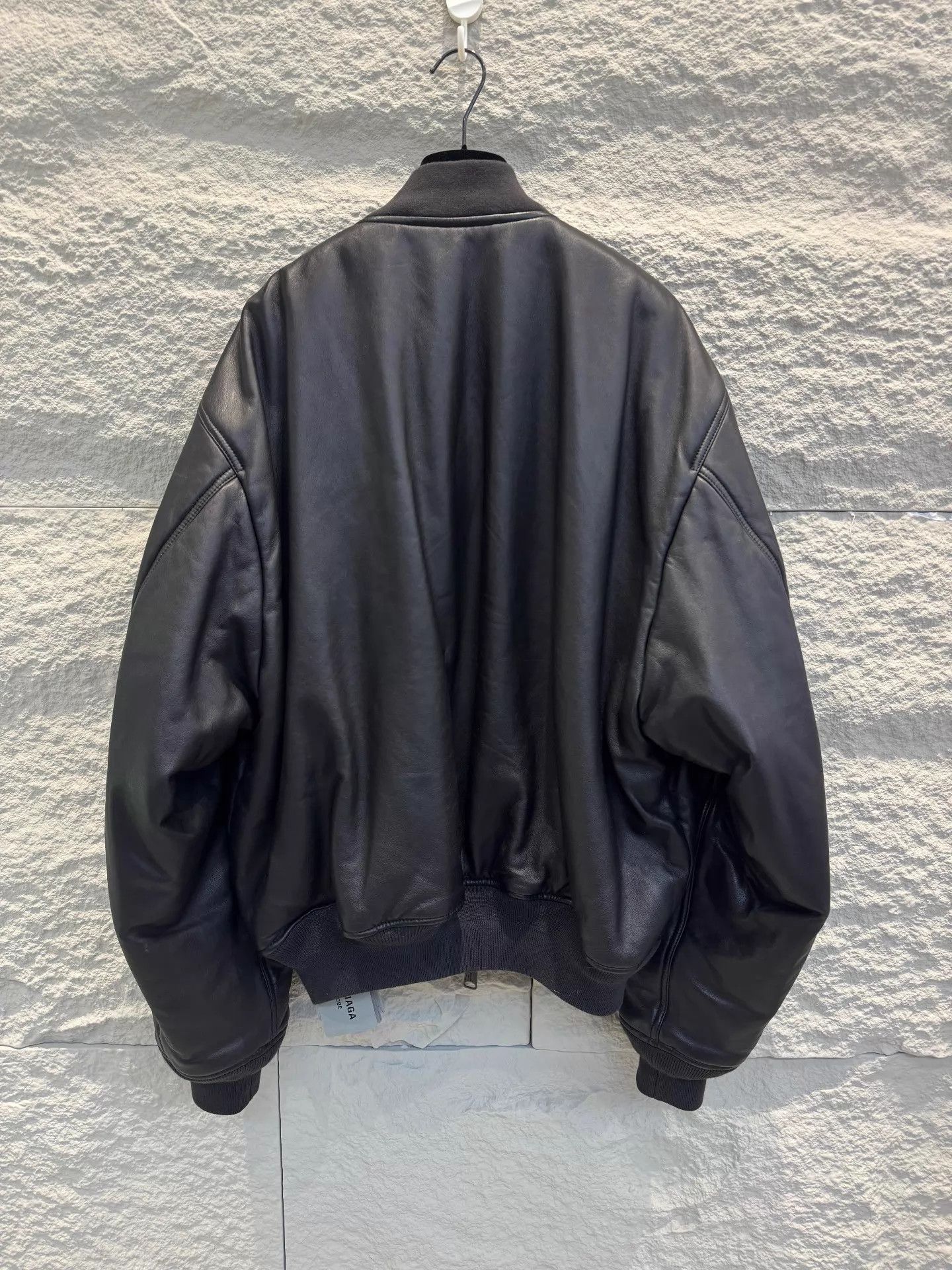 Balenciaga Black Leather Bomber Jacket Size US XS / EU 42 / 0 - 2 Thumbnail
